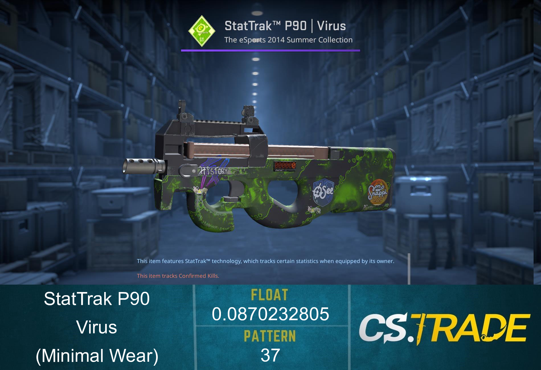 StatTrak™ P90 | Virus (Minimal Wear) Screenshot