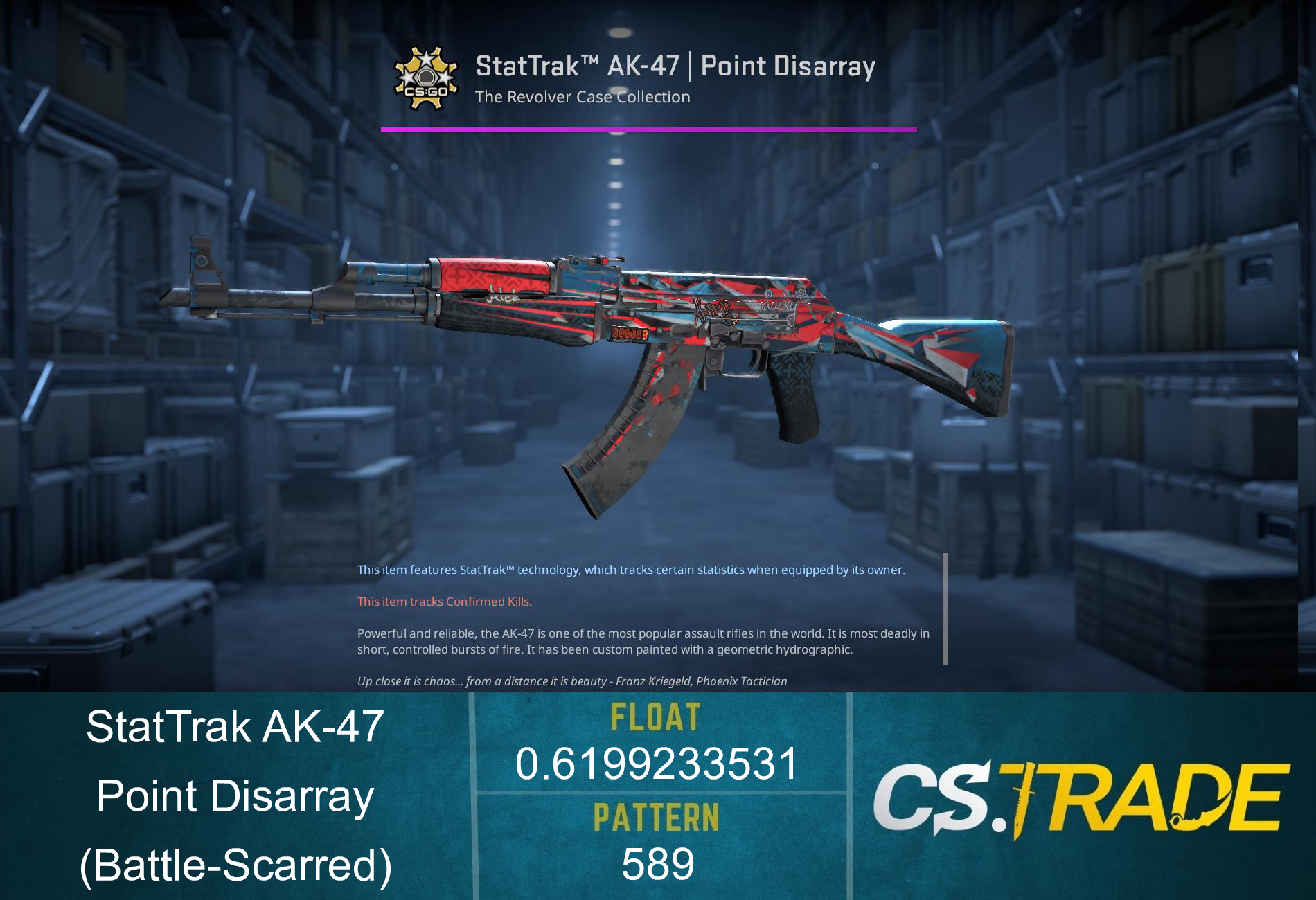 StatTrak™ AK-47 | Point Disarray (Battle-Scarred)