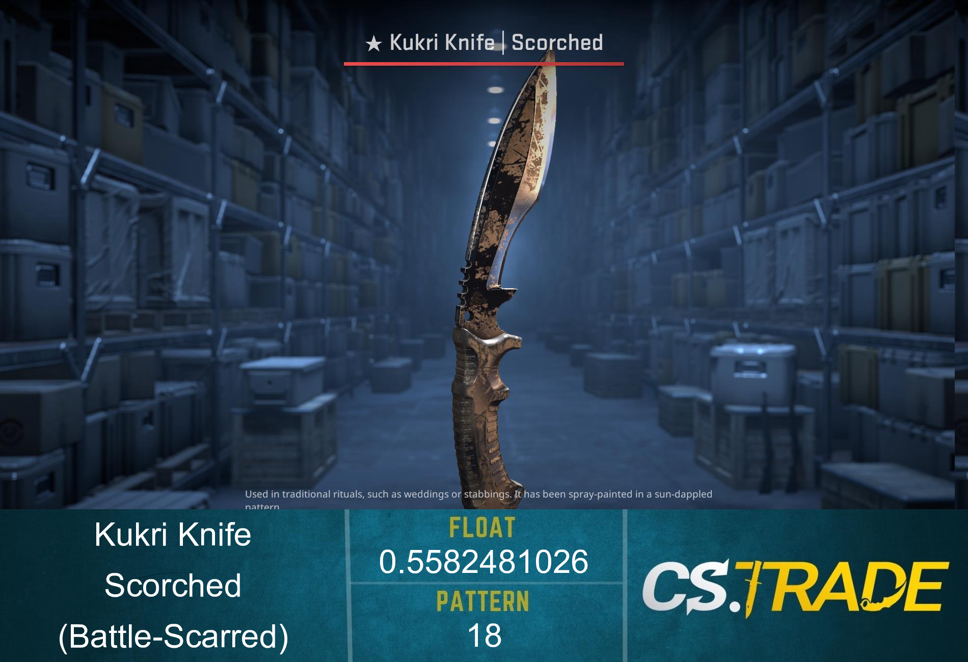 ★ StatTrak™ Kukri Knife | Scorched (Battle-Scarred) Screenshot