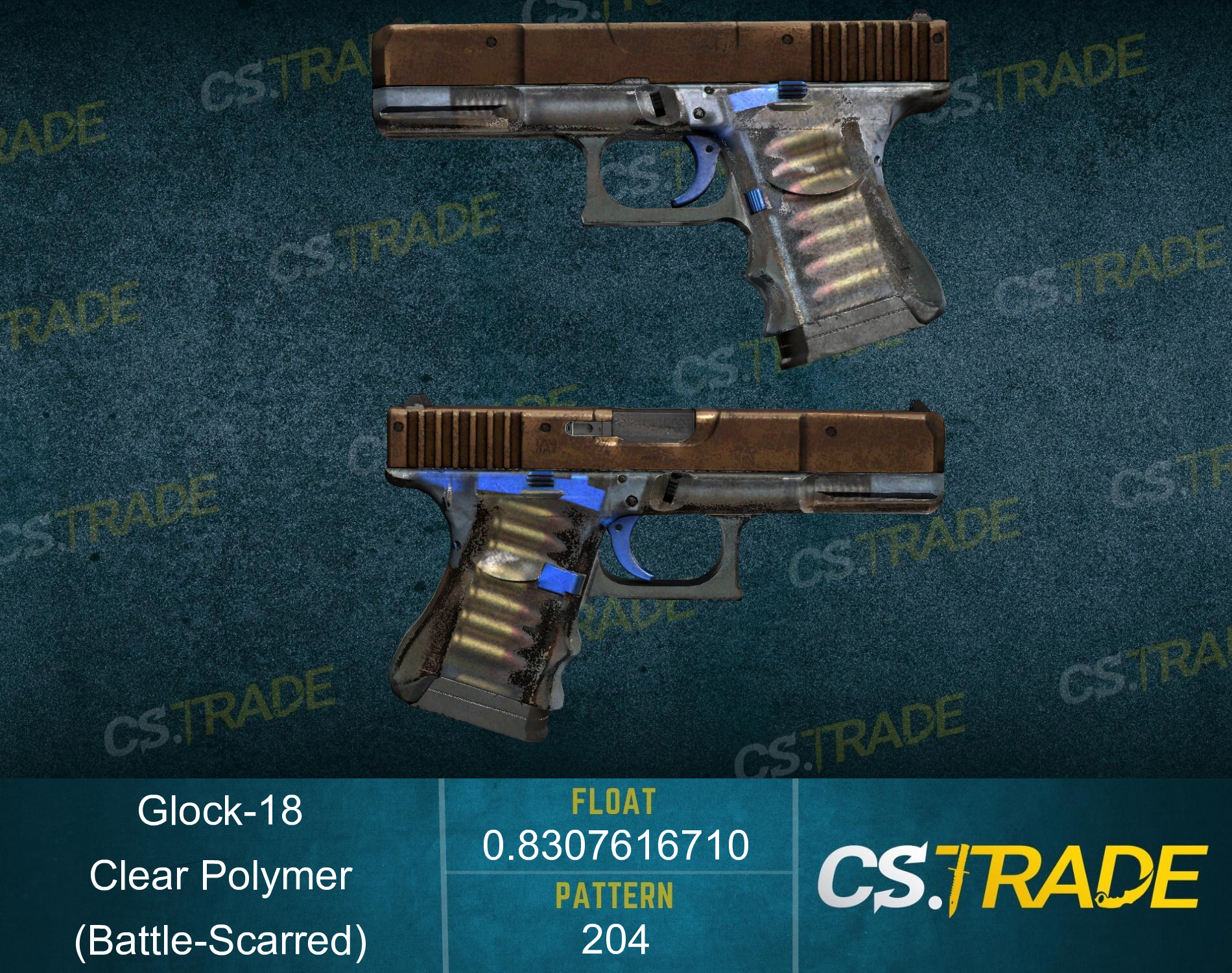 StatTrak™ Glock-18 | Clear Polymer (Battle-Scarred) Screenshot