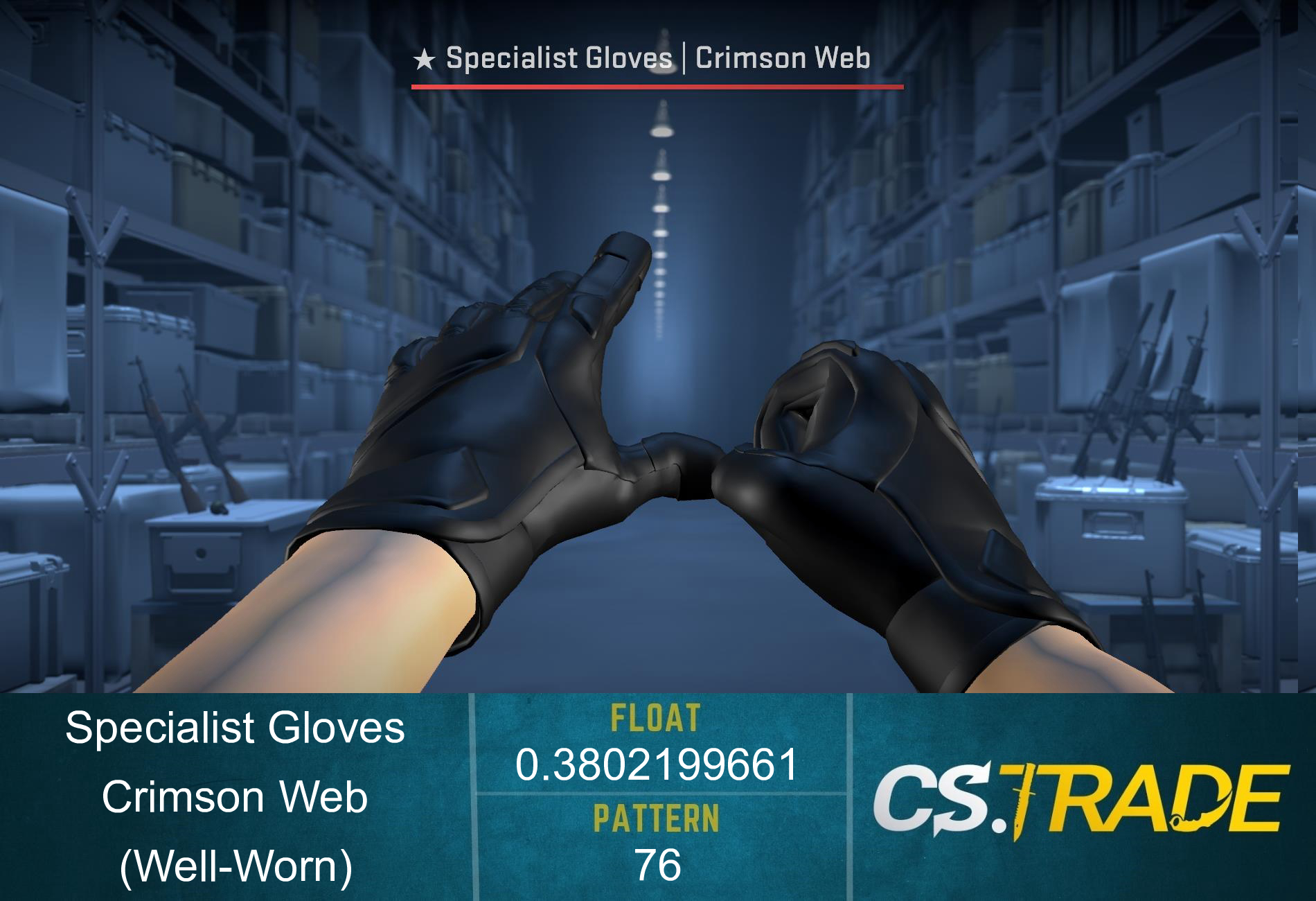 ★ Specialist Gloves | Crimson Web (Well-Worn) Screenshot