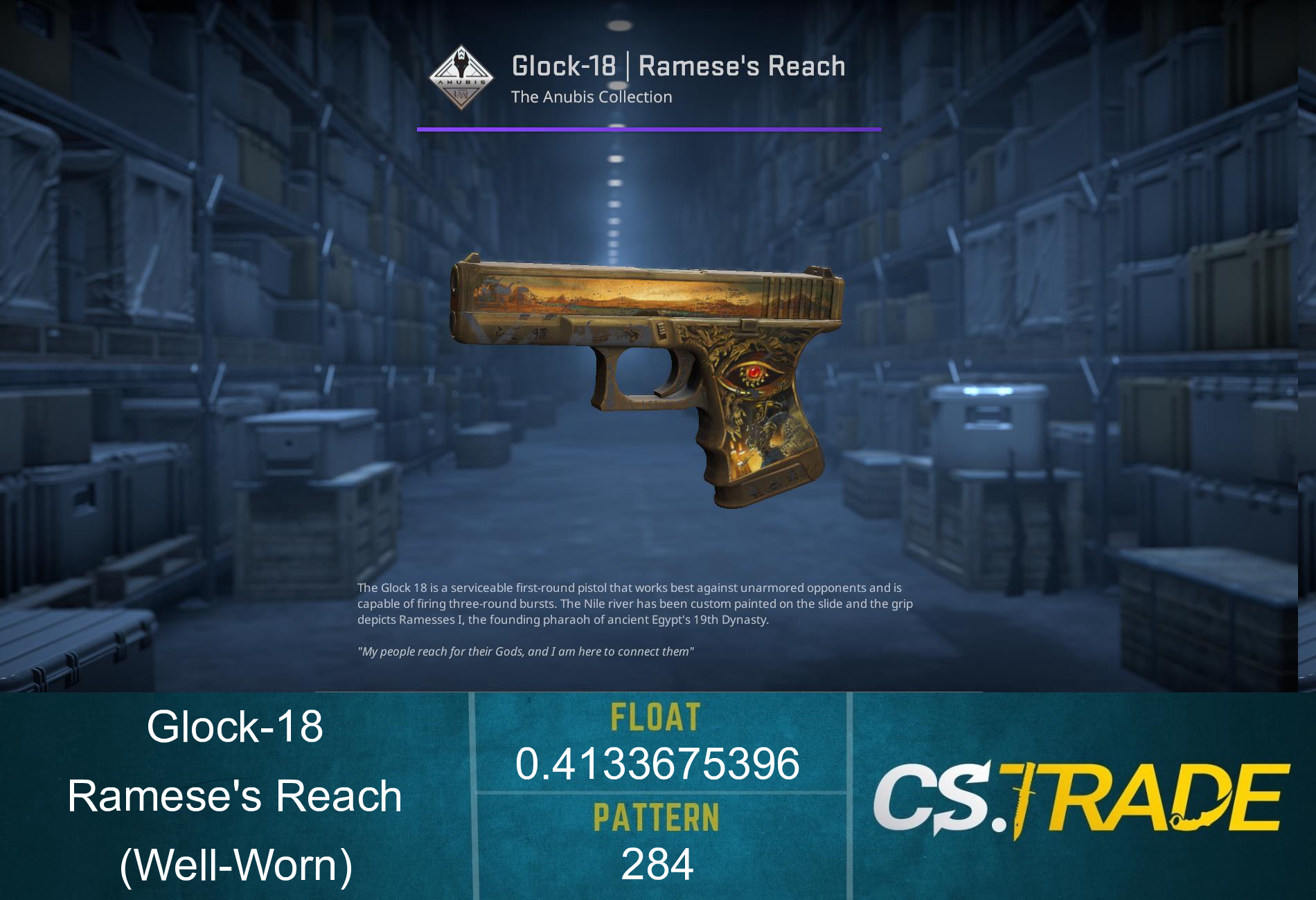 Glock-18 | Ramese's Reach (Well-Worn) Screenshot