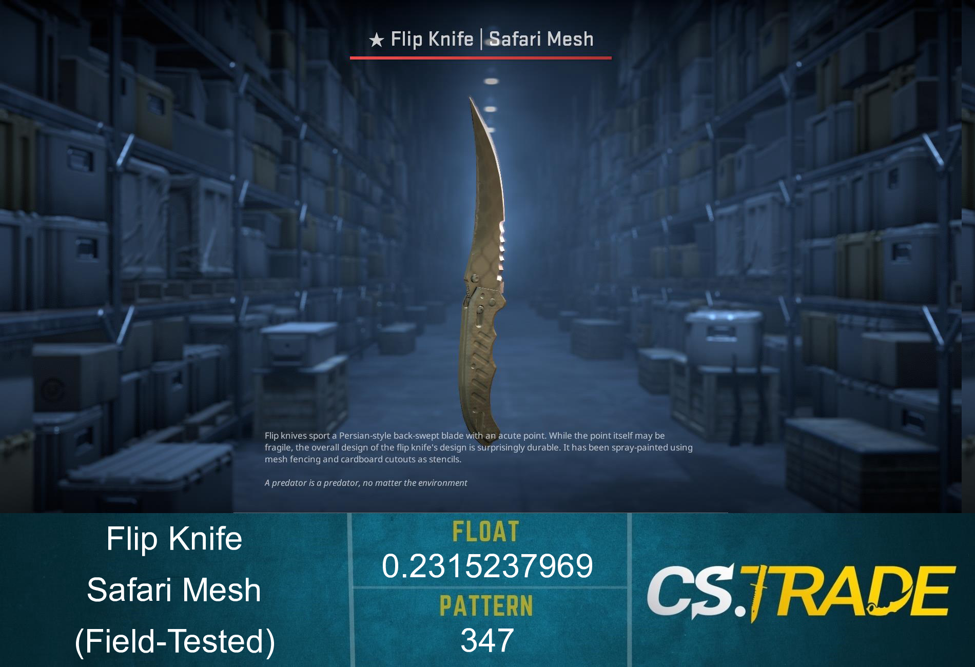 ★ Flip Knife | Safari Mesh (Factory New) Screenshot