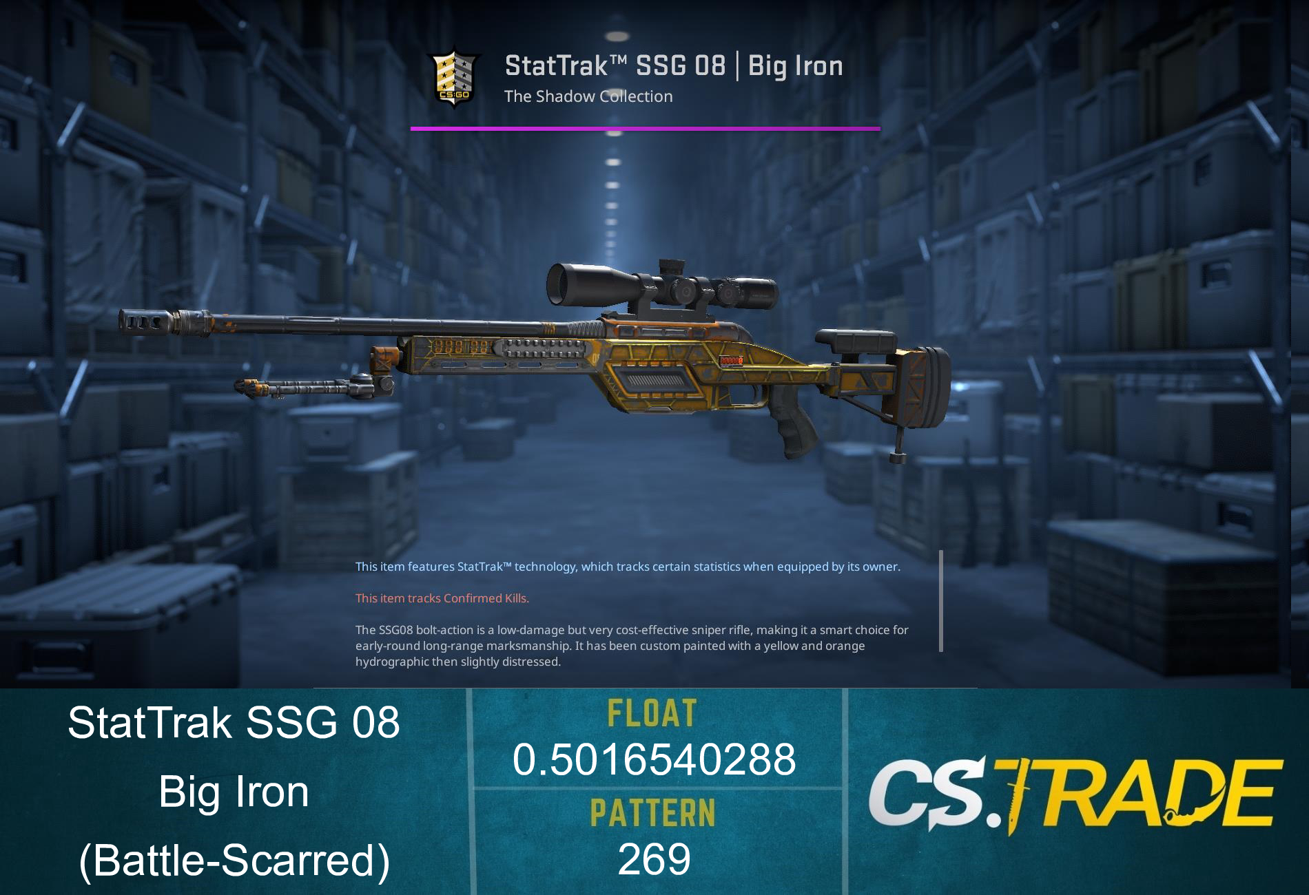 StatTrak™ SSG 08 | Big Iron (Battle-Scarred)