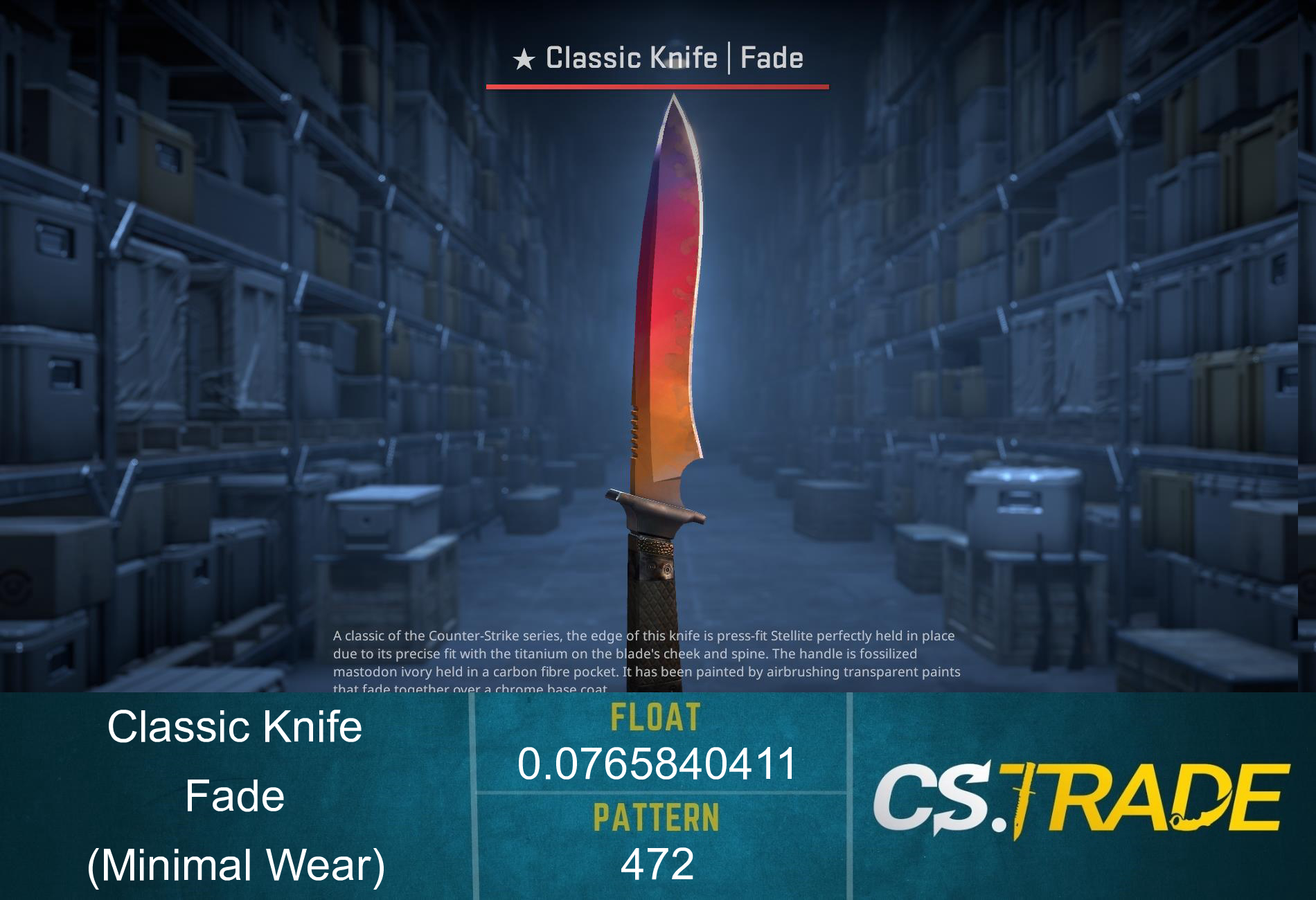 ★ StatTrak™ Classic Knife | Fade (Minimal Wear) Screenshot