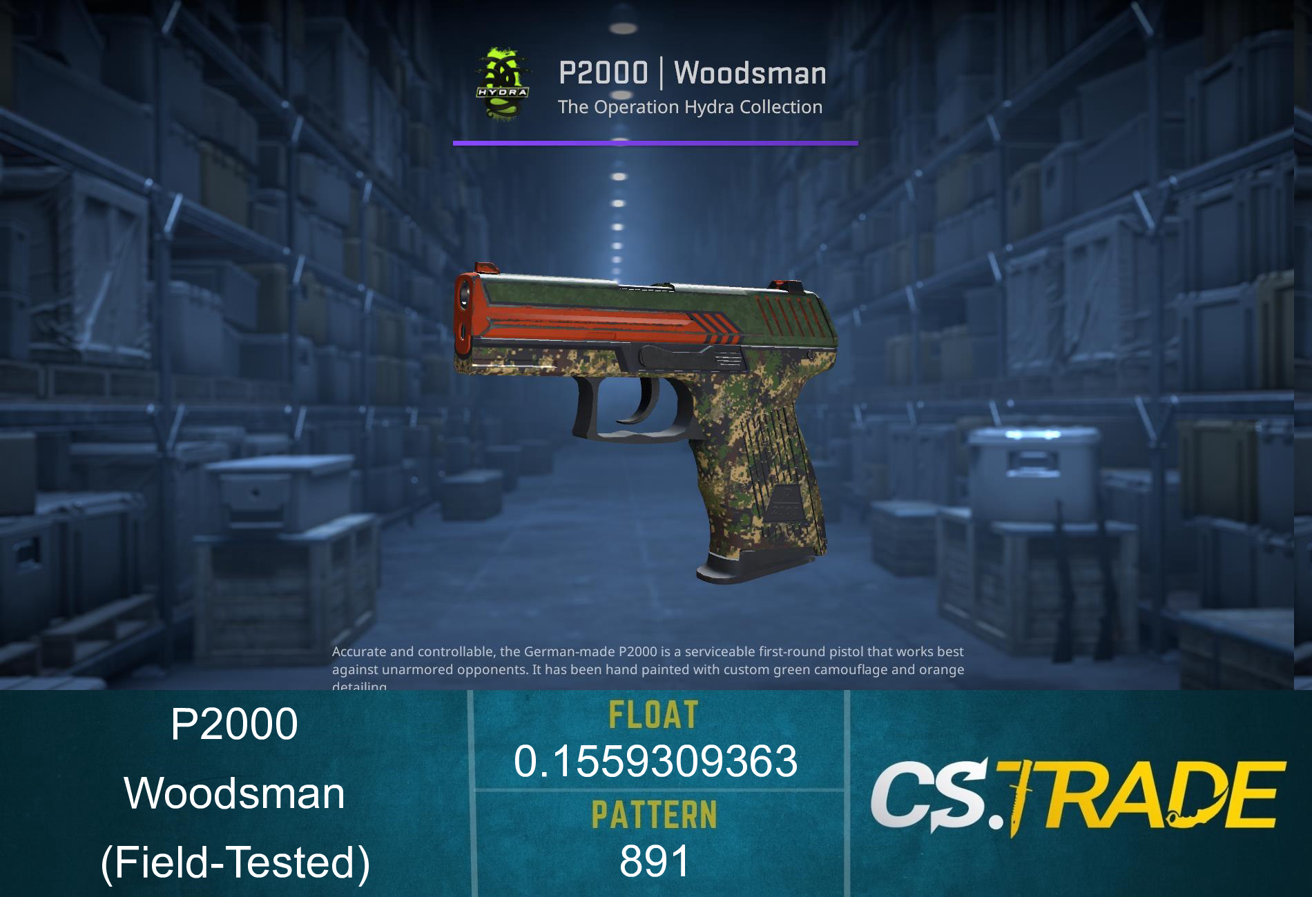 P2000 | Woodsman (Field-Tested) Screenshot