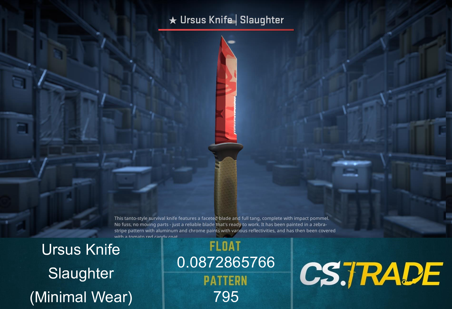 ★ StatTrak™ Ursus Knife | Slaughter (Minimal Wear) Screenshot