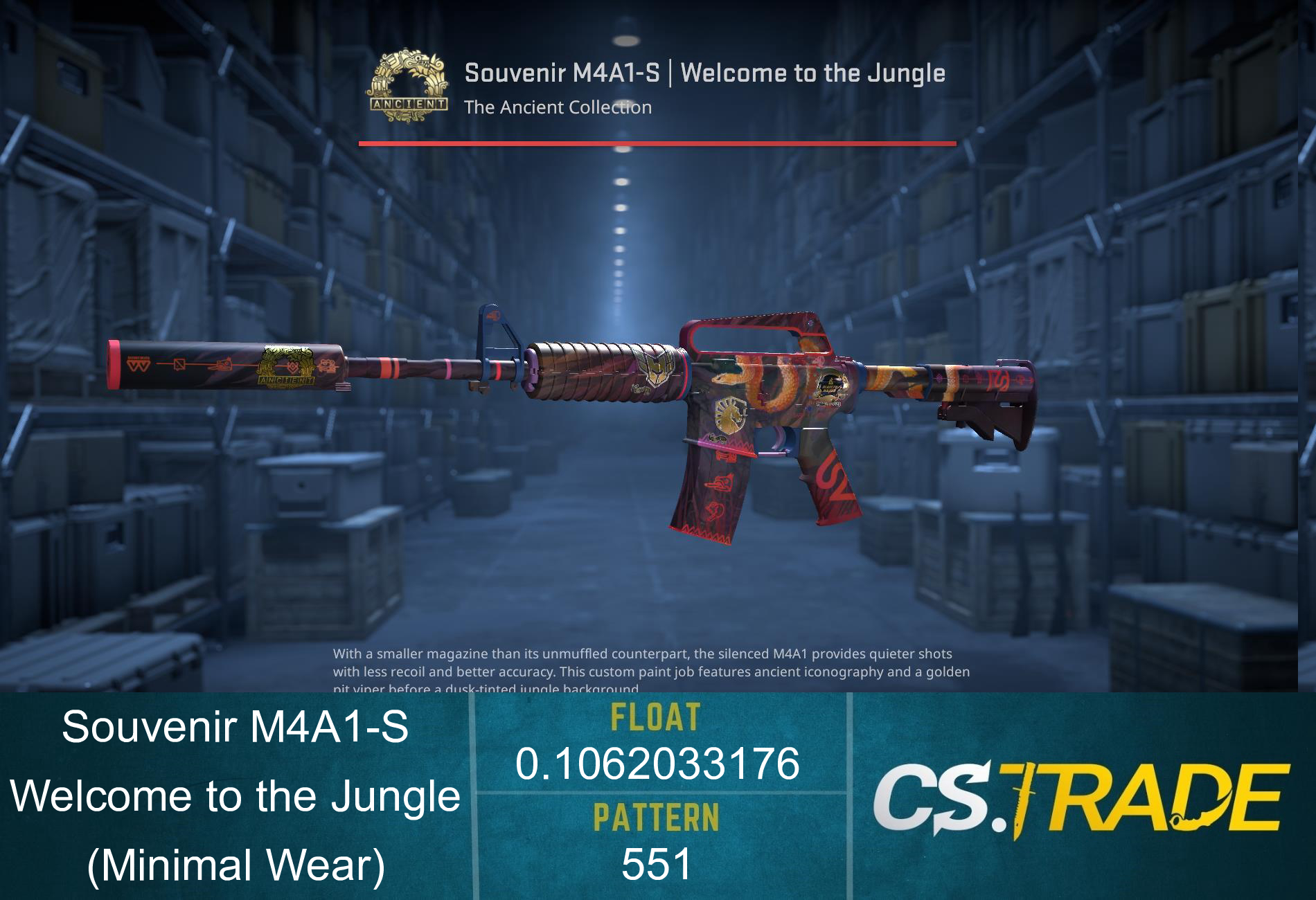 M4A1-S | Welcome to the Jungle (Minimal Wear) Screenshot