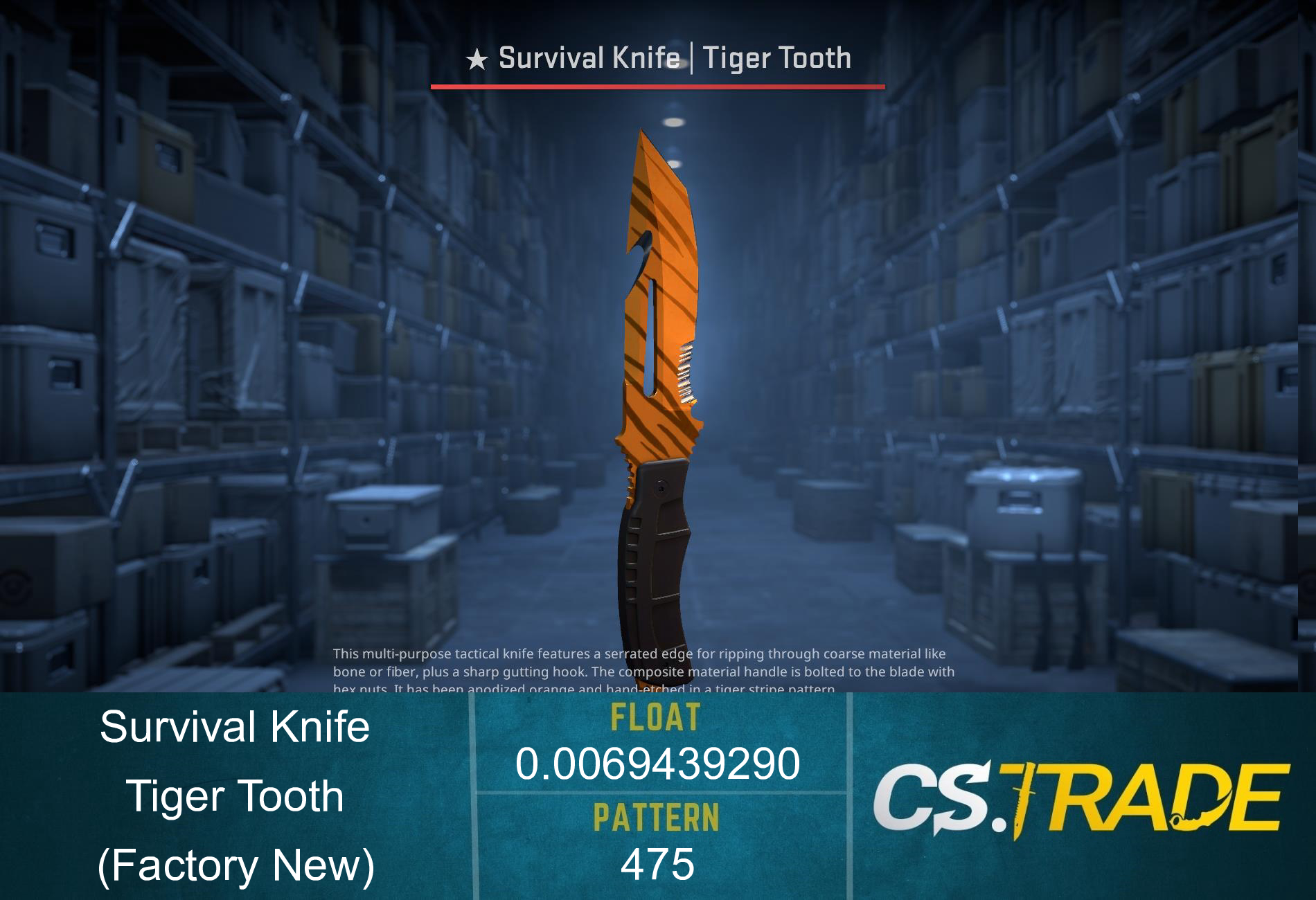★ Survival Knife | Tiger Tooth (Factory New) Screenshot