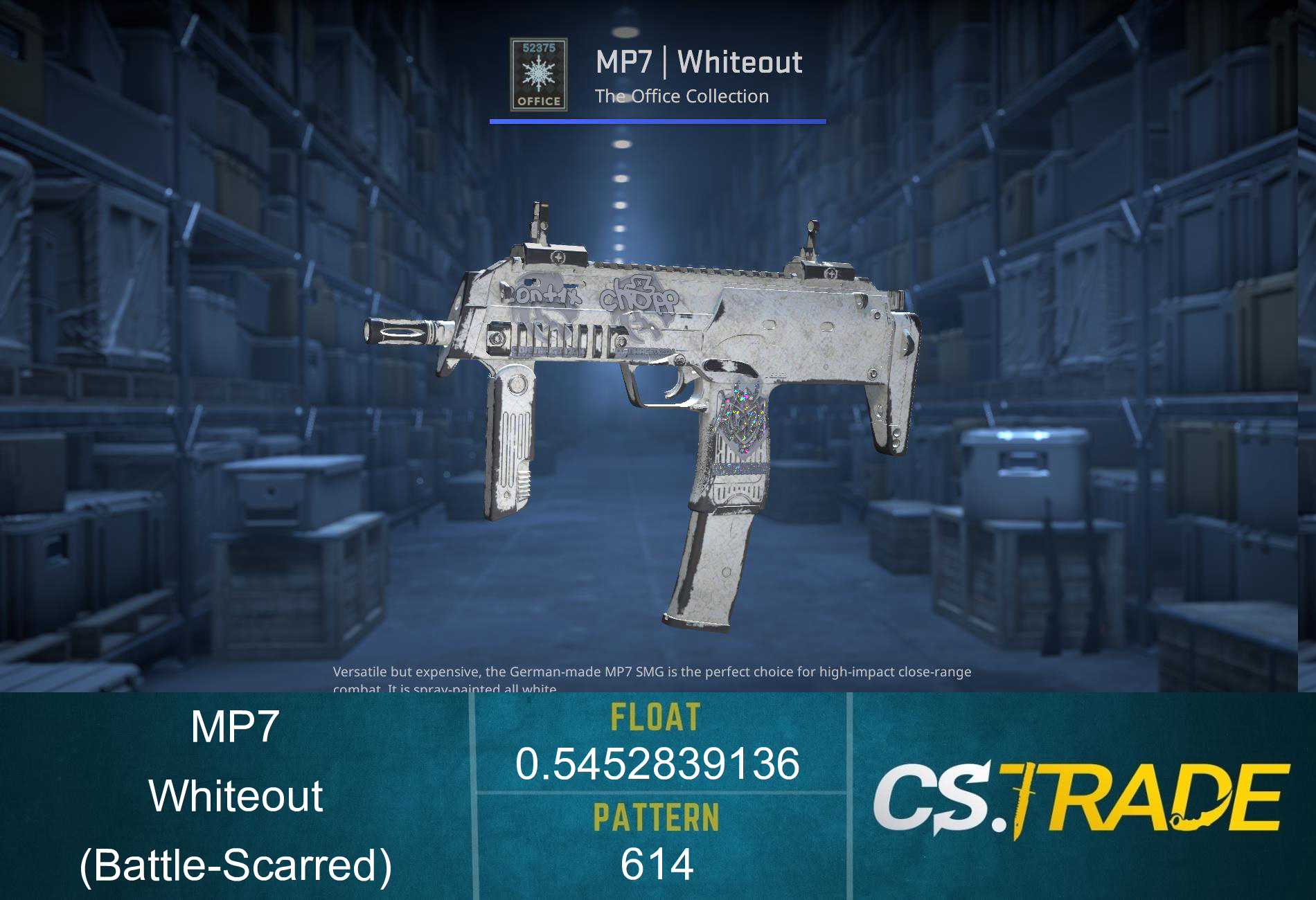 MP7 | Whiteout (Battle-Scarred) Screenshot