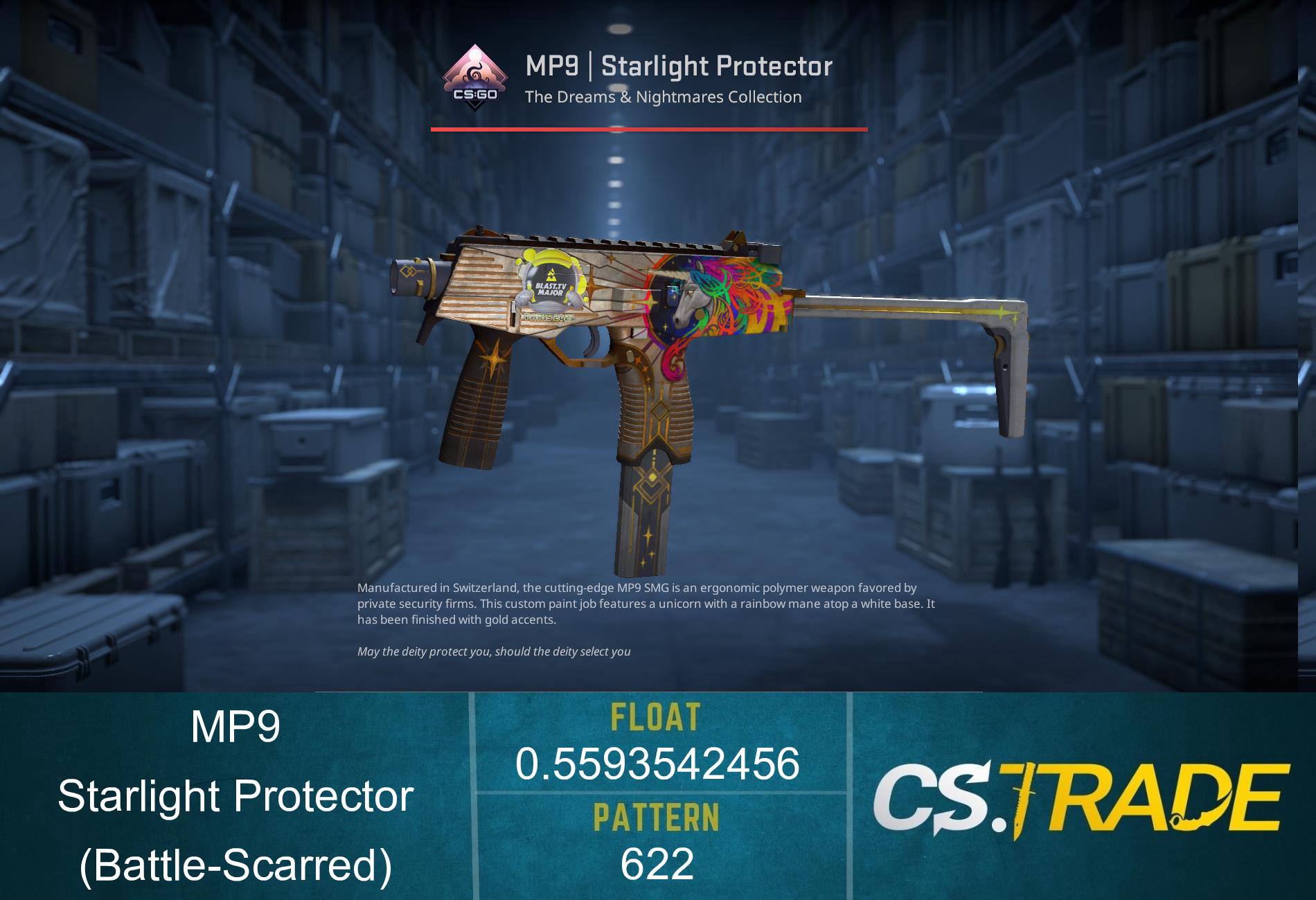 MP9 | Starlight Protector (Battle-Scarred) Screenshot