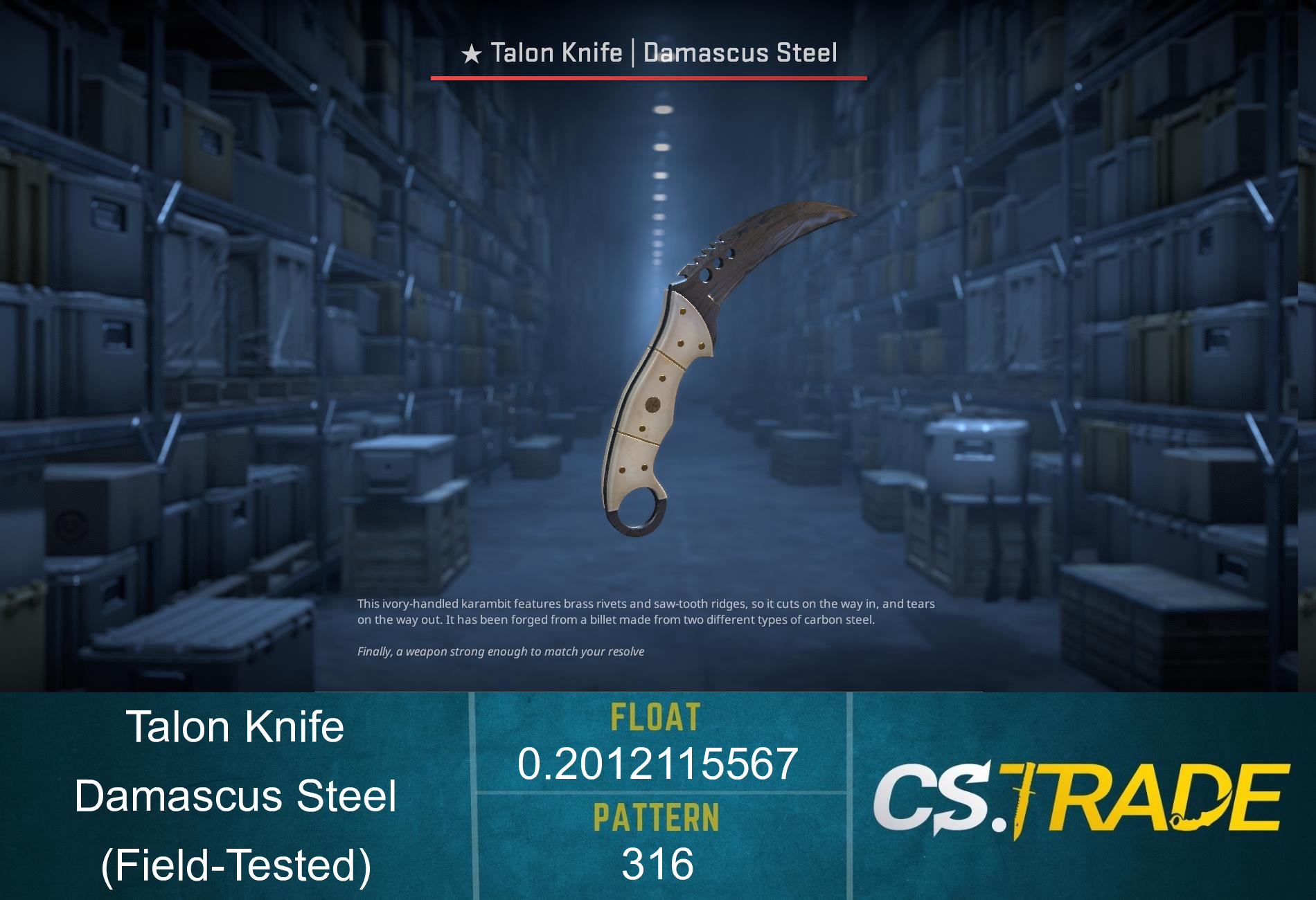 ★ Talon Knife | Damascus Steel (Field-Tested) Screenshot