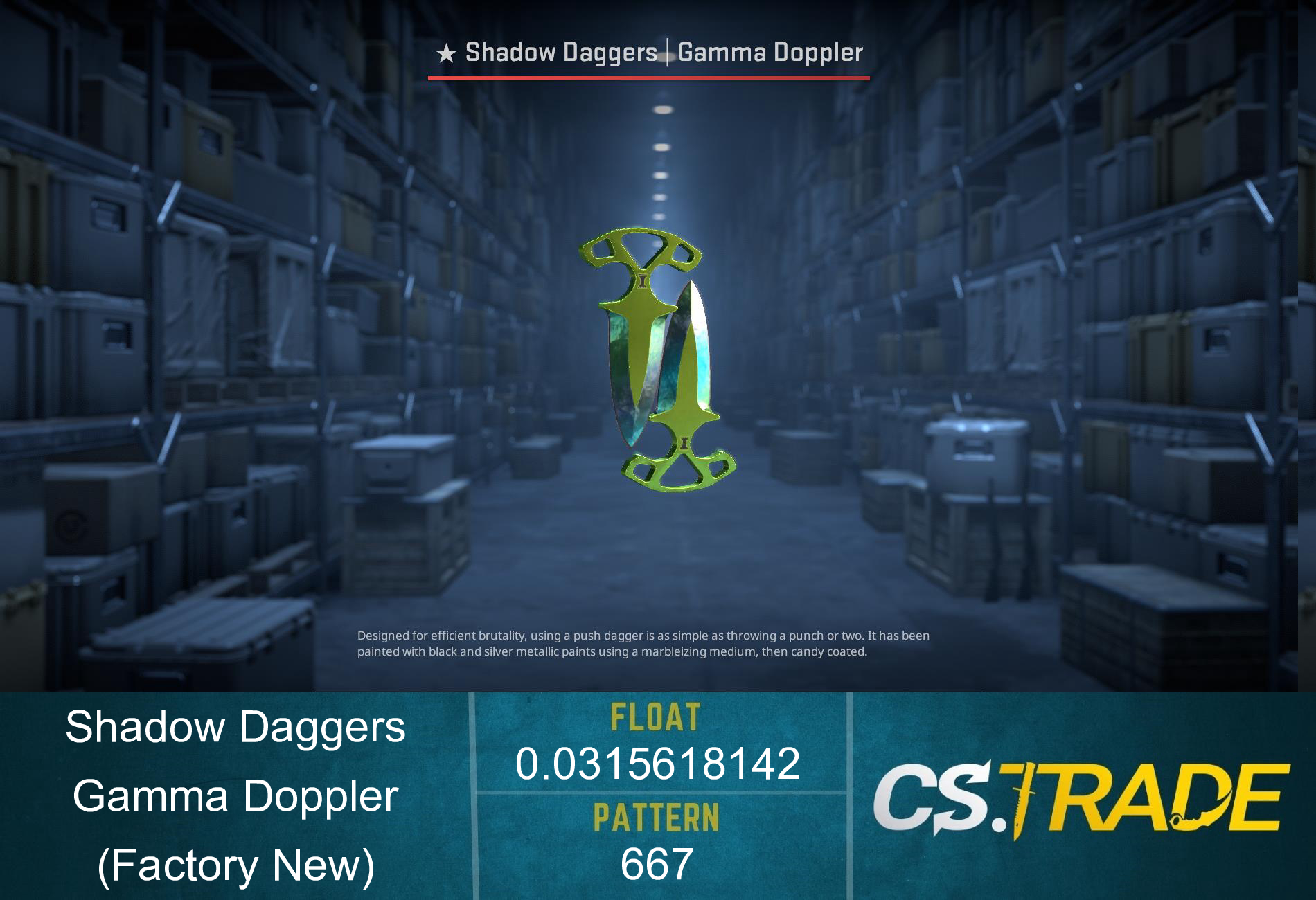 ★ Shadow Daggers | Gamma Doppler Phase 4 (Factory New) Screenshot