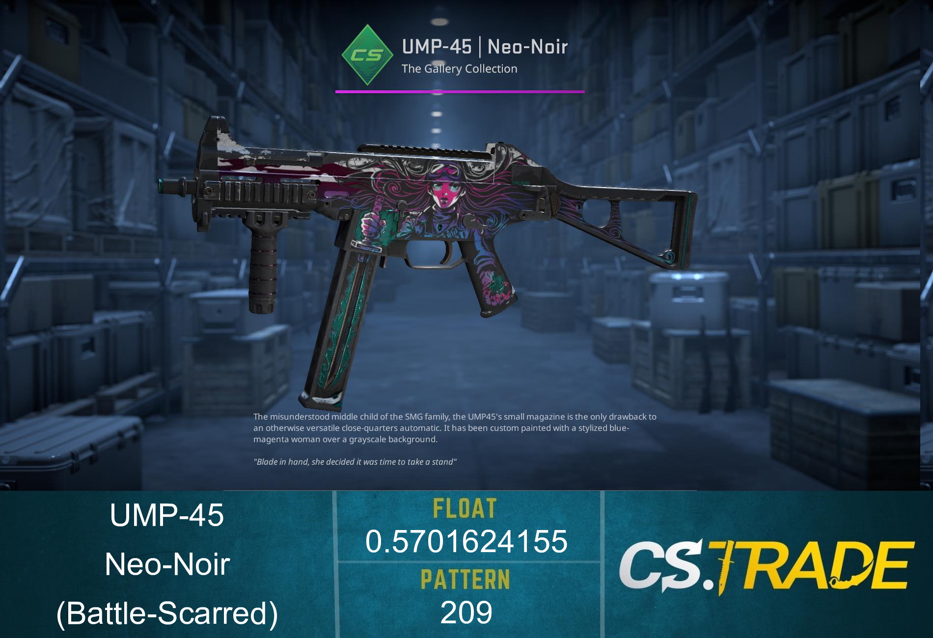 UMP-45 | Neo-Noir (Battle-Scarred) Screenshot