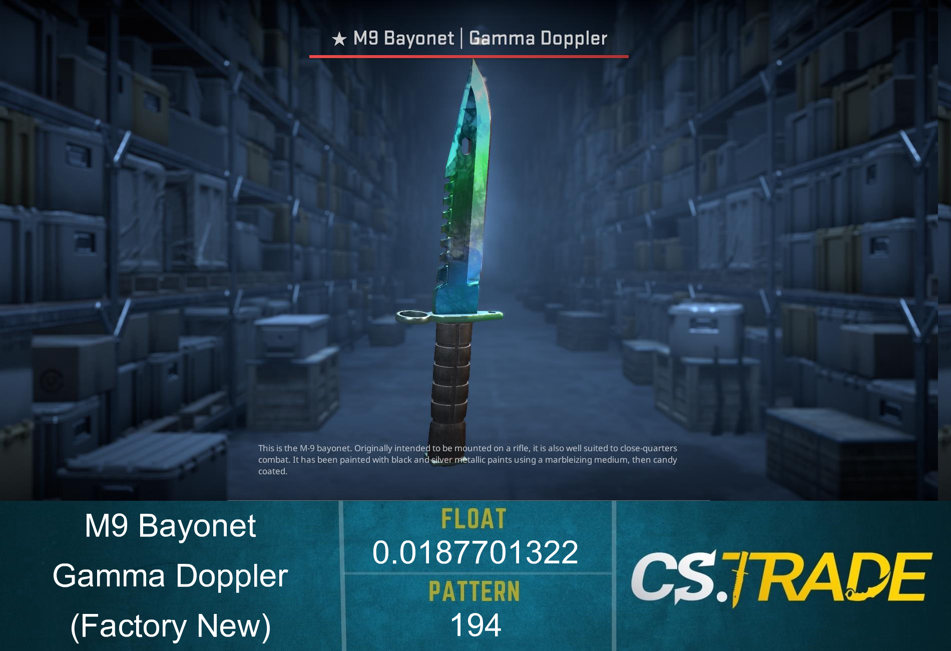 ★ M9 Bayonet | Gamma Doppler Phase 3 (Factory New) Screenshot