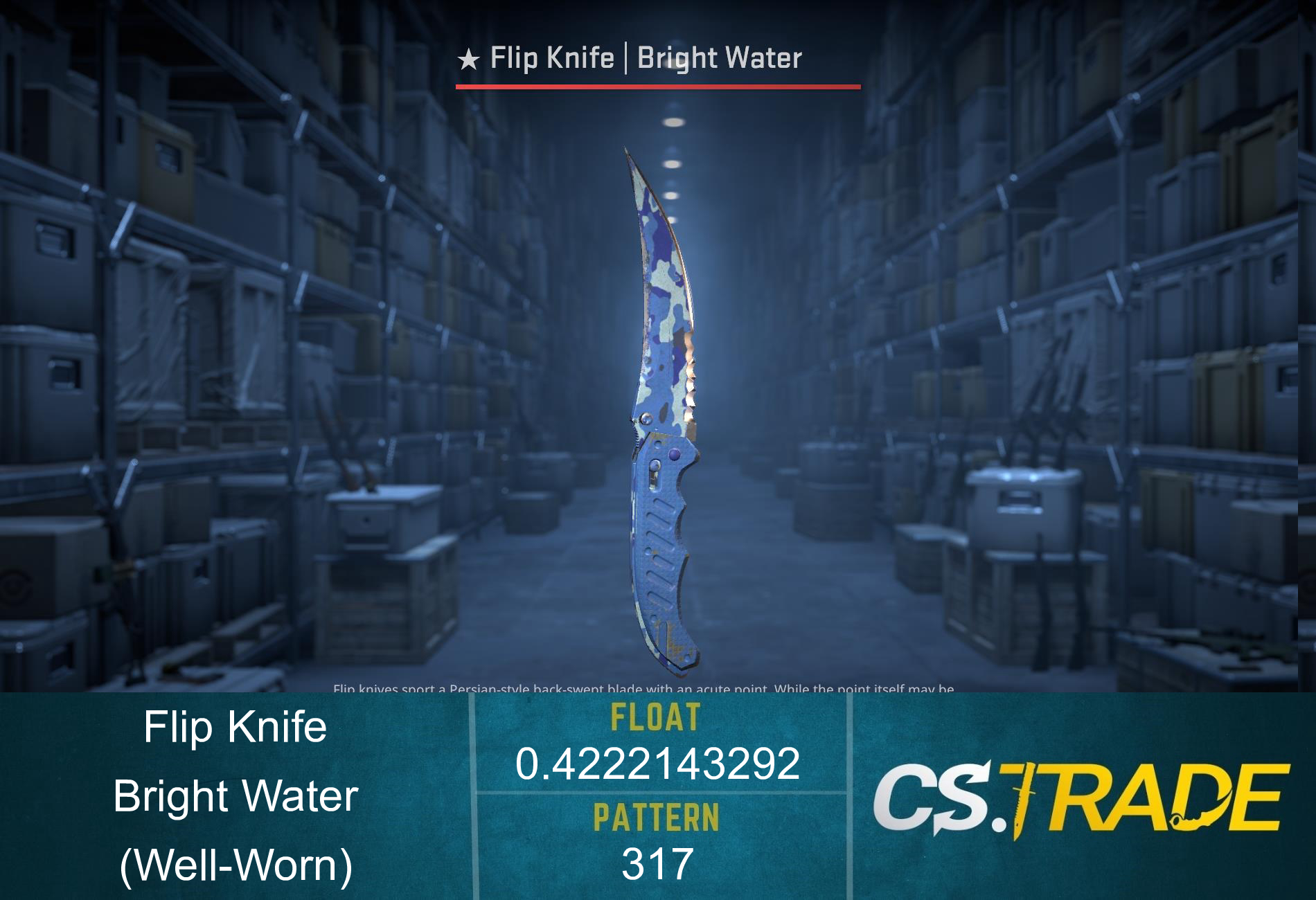 ★ Flip Knife | Bright Water (Well-Worn) Screenshot
