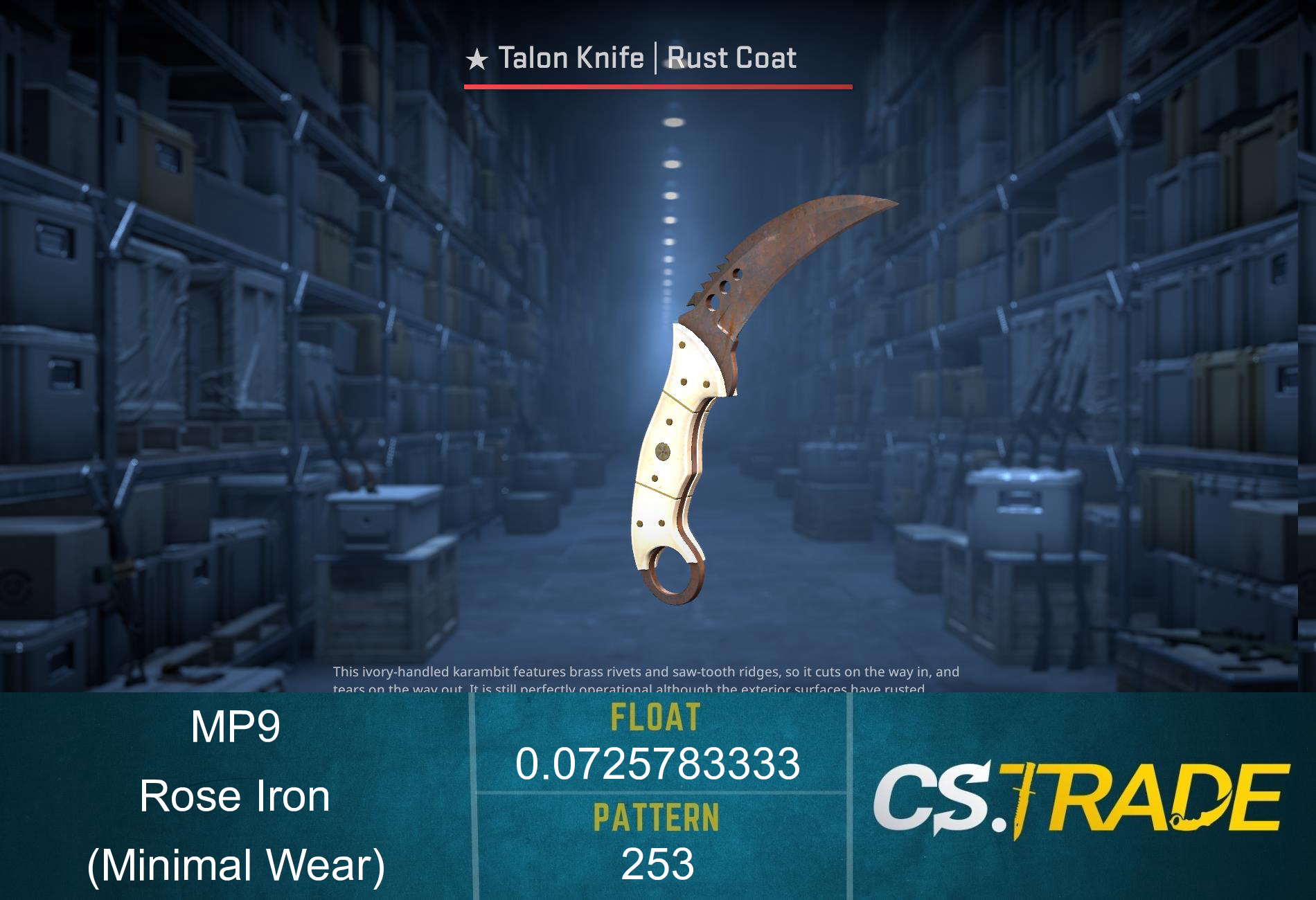 MP9 | Rose Iron (Minimal Wear) Screenshot