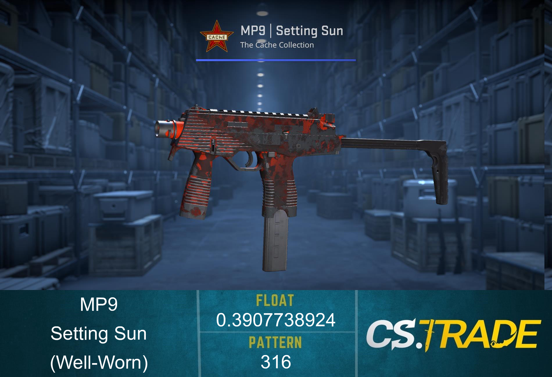 MP9 | Setting Sun (Well-Worn) Screenshot