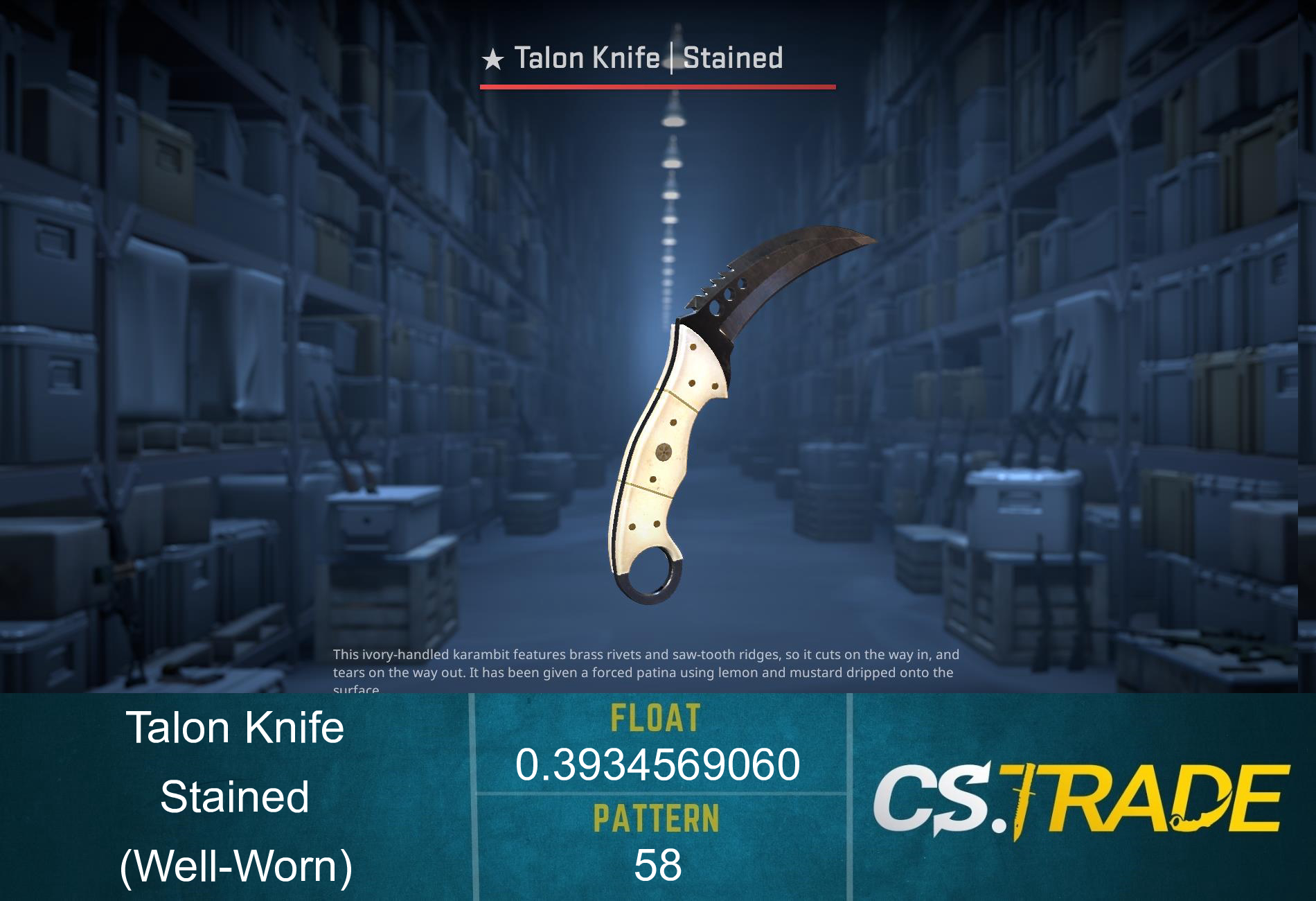 ★ Talon Knife | Stained (Well-Worn) Screenshot