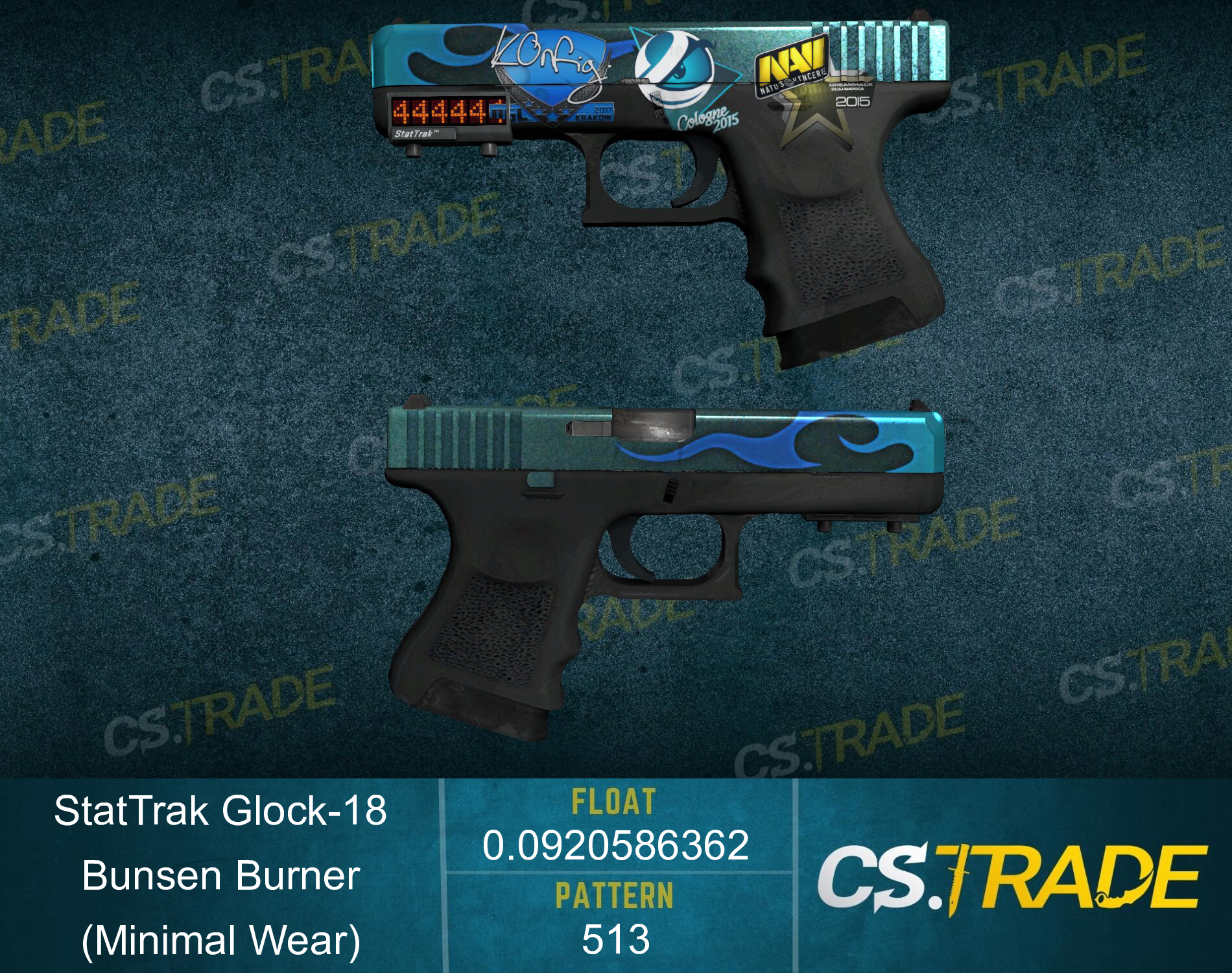 StatTrak™ Glock-18 | Bunsen Burner (Minimal Wear) Screenshot