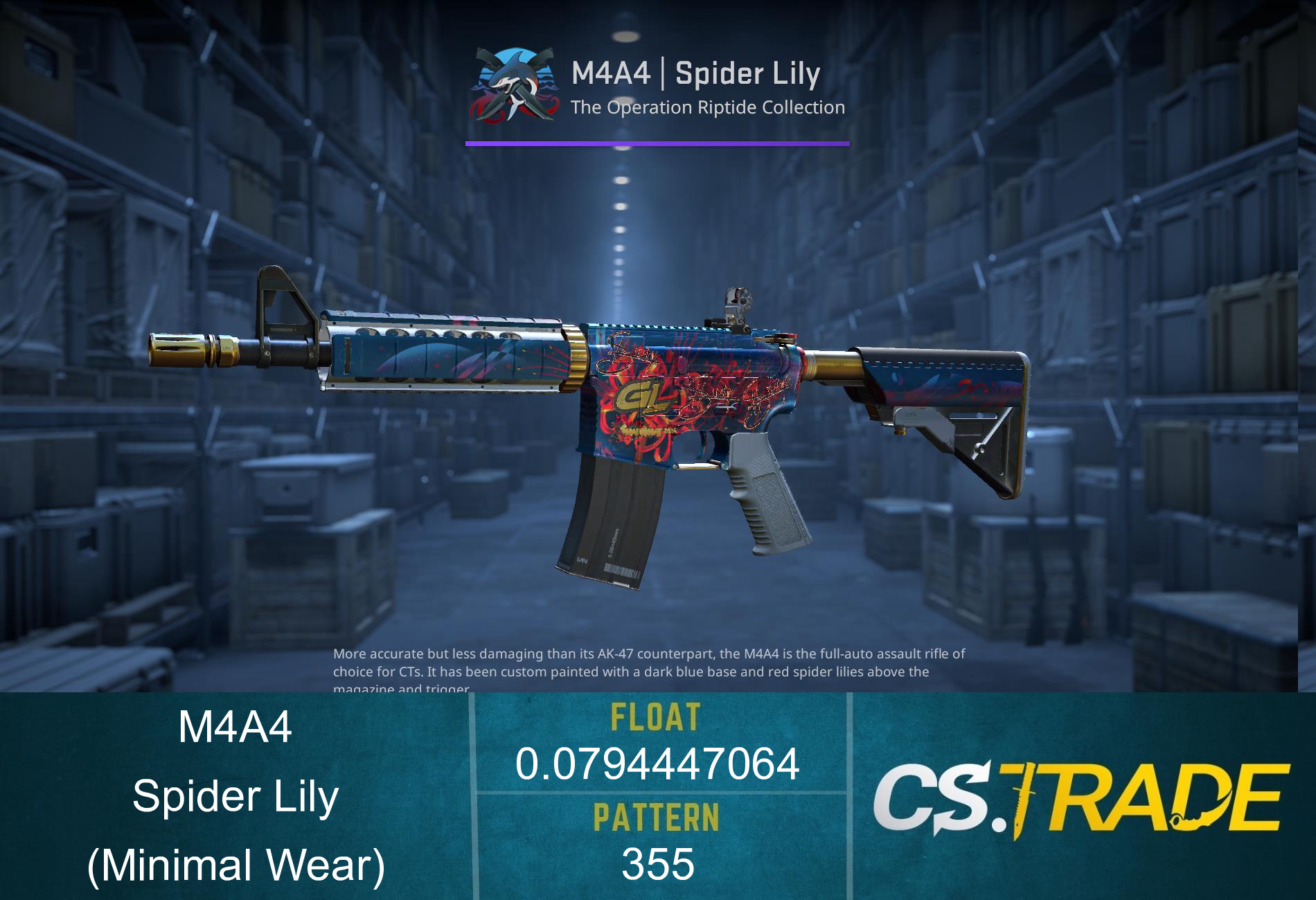StatTrak™ M4A4 | Spider Lily (Minimal Wear) Screenshot