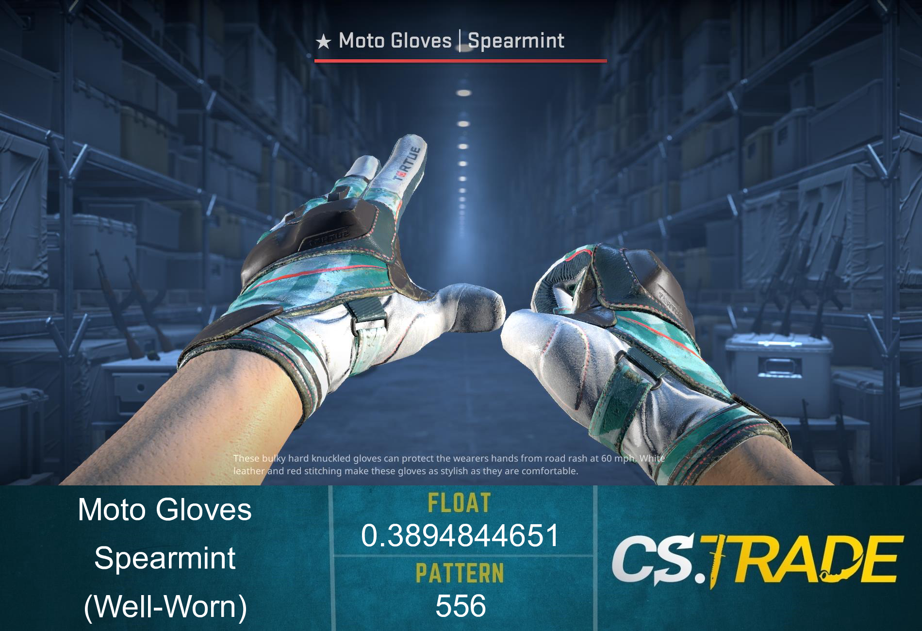 ★ Moto Gloves | Spearmint (Well-Worn) Screenshot