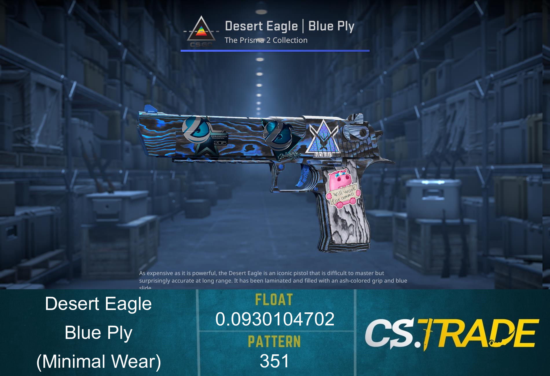 Desert Eagle | Blue Ply (Minimal Wear) Screenshot