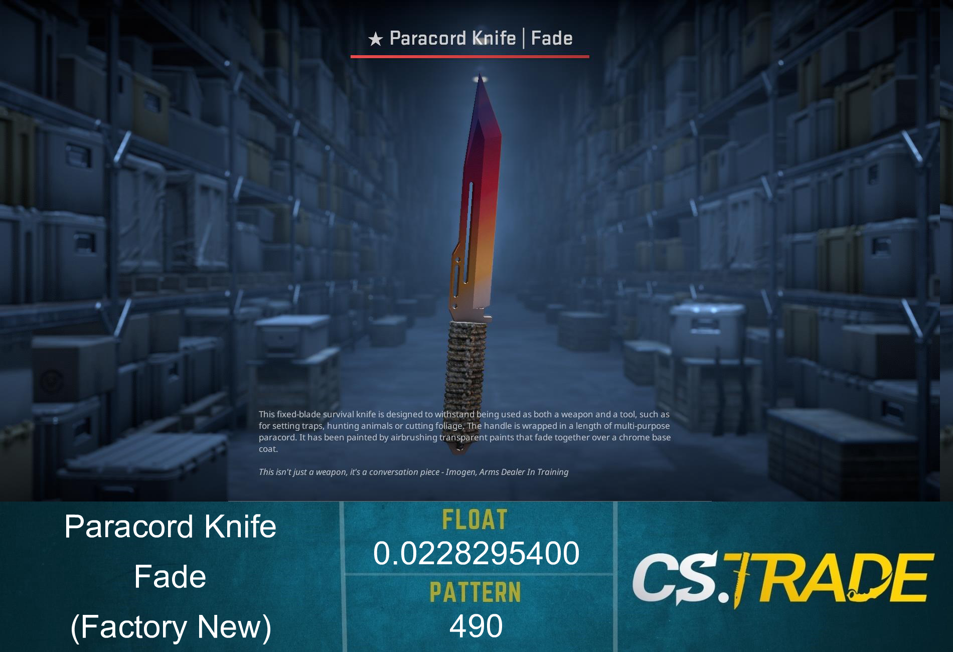 ★ Paracord Knife | Fade (Factory New) Screenshot