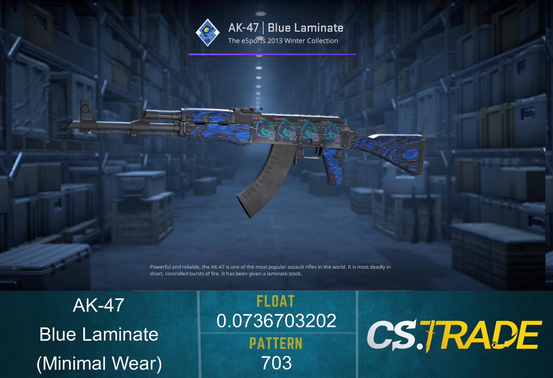 AK-47 | Blue Laminate (Minimal Wear) Screenshot