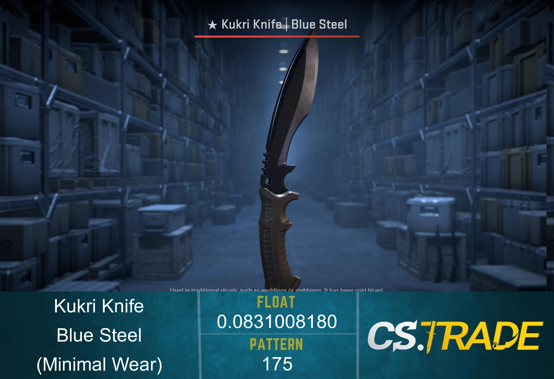 ★ Kukri Knife | Blue Steel (Minimal Wear) Screenshot