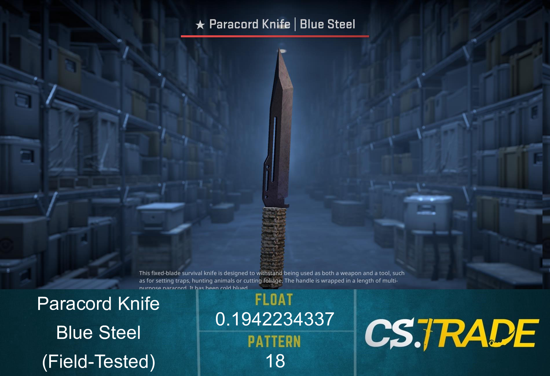 ★ Paracord Knife | Blue Steel (Field-Tested) Screenshot