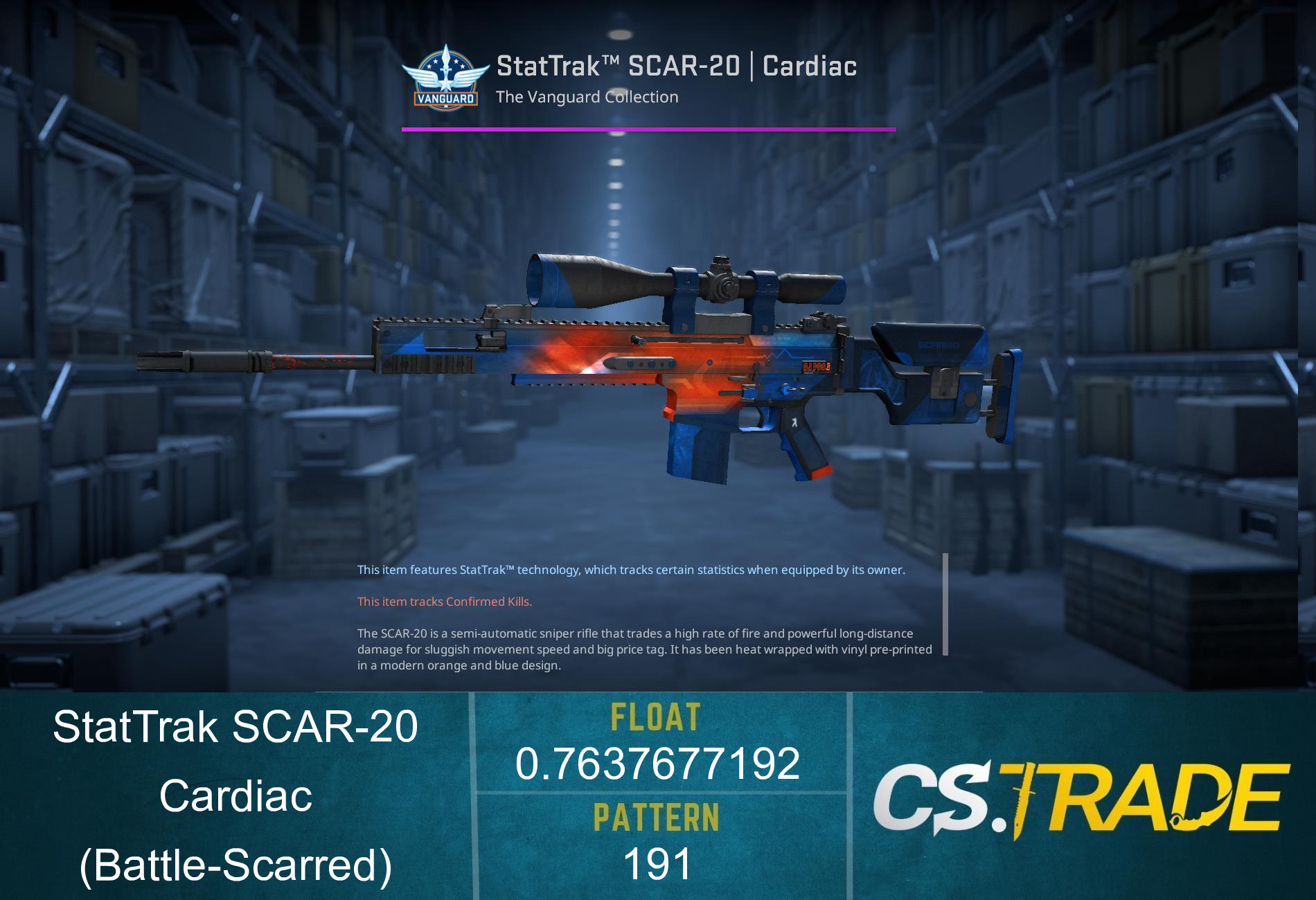 StatTrak™ SCAR-20 | Cardiac (Battle-Scarred) Screenshot