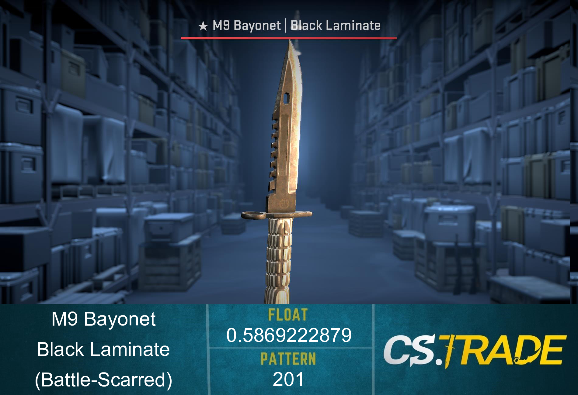 ★ StatTrak™ M9 Bayonet | Black Laminate (Battle-Scarred) Screenshot