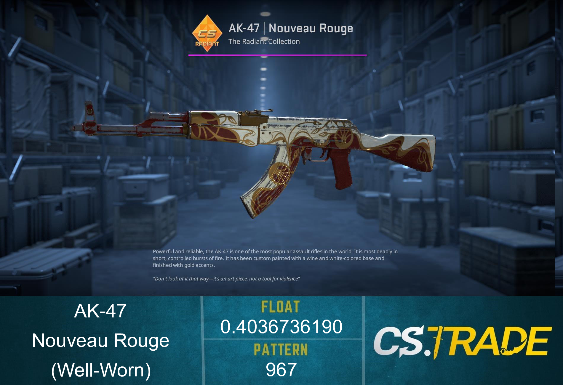 AK-47 | Nouveau Rouge (Well-Worn) Screenshot