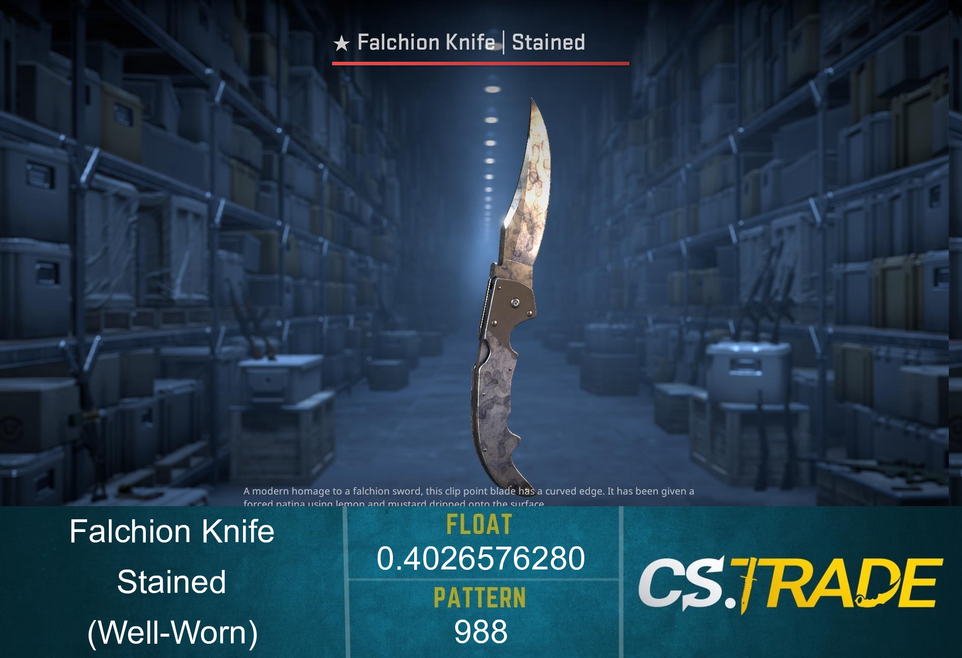 ★ StatTrak™ Falchion Knife | Stained (Well-Worn) Screenshot