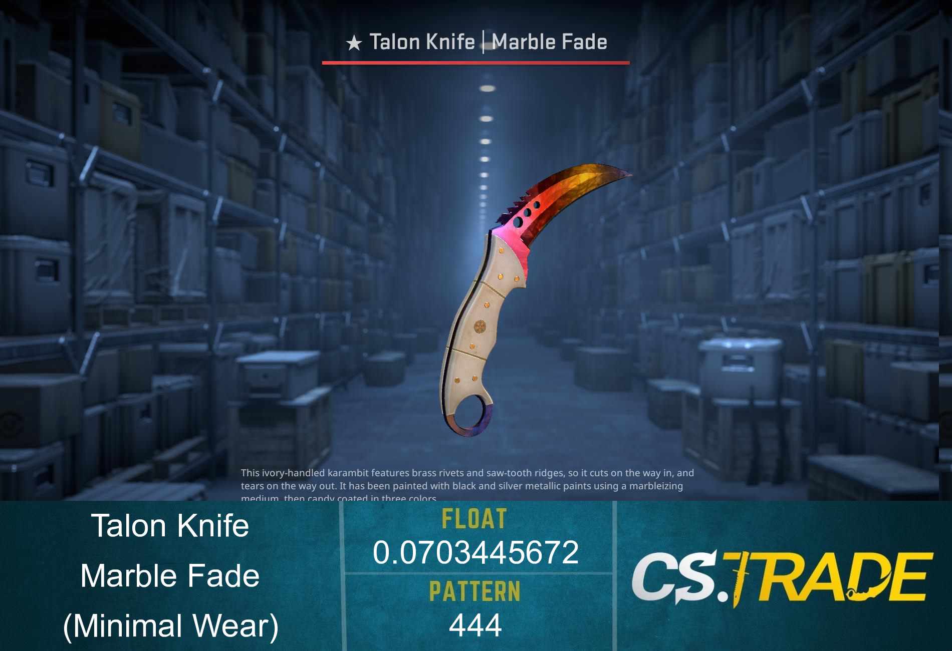 ★ Talon Knife | Marble Fade (Minimal Wear) Screenshot