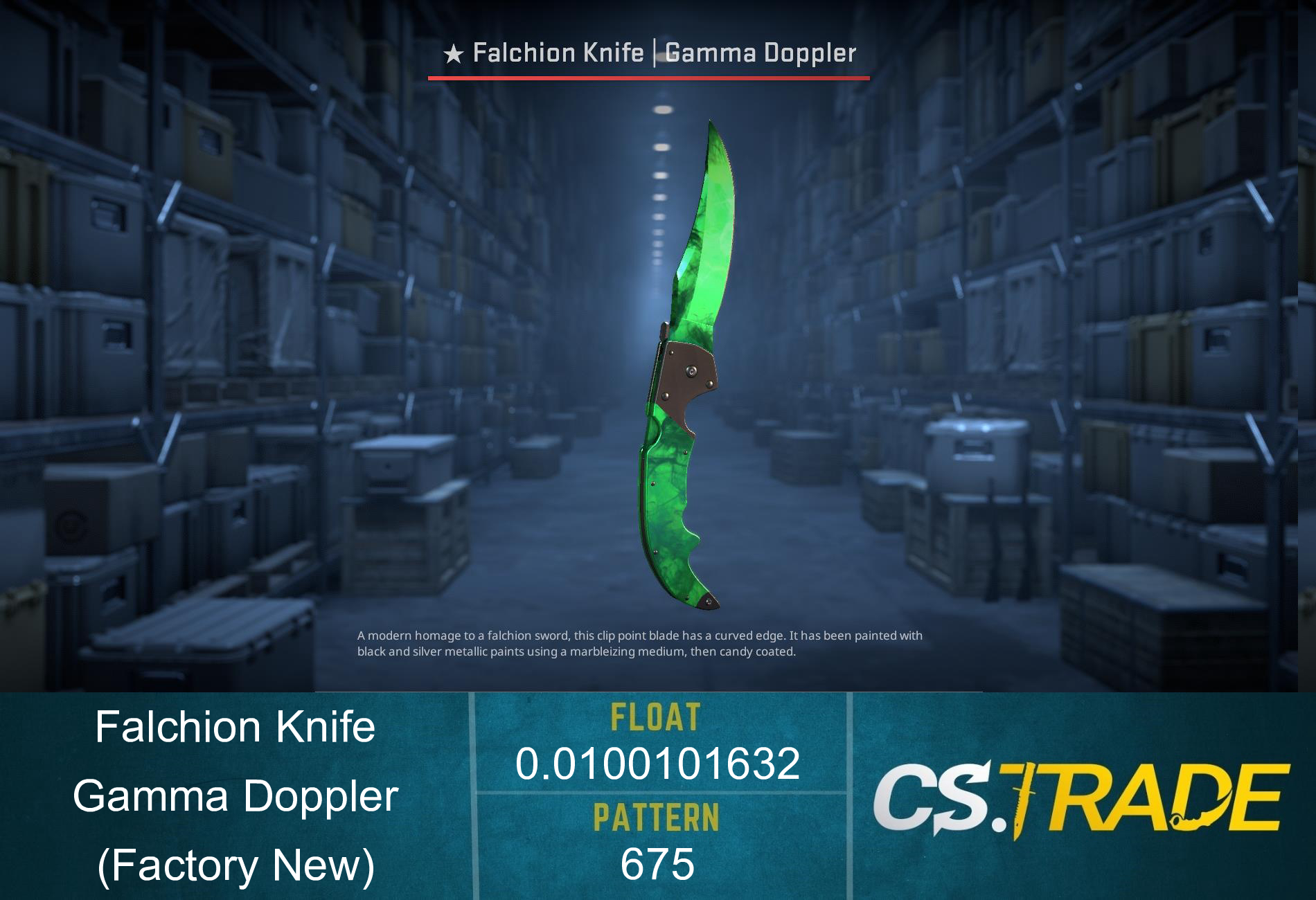 ★ Falchion Knife | Gamma Doppler Emerald (Factory New) Screenshot