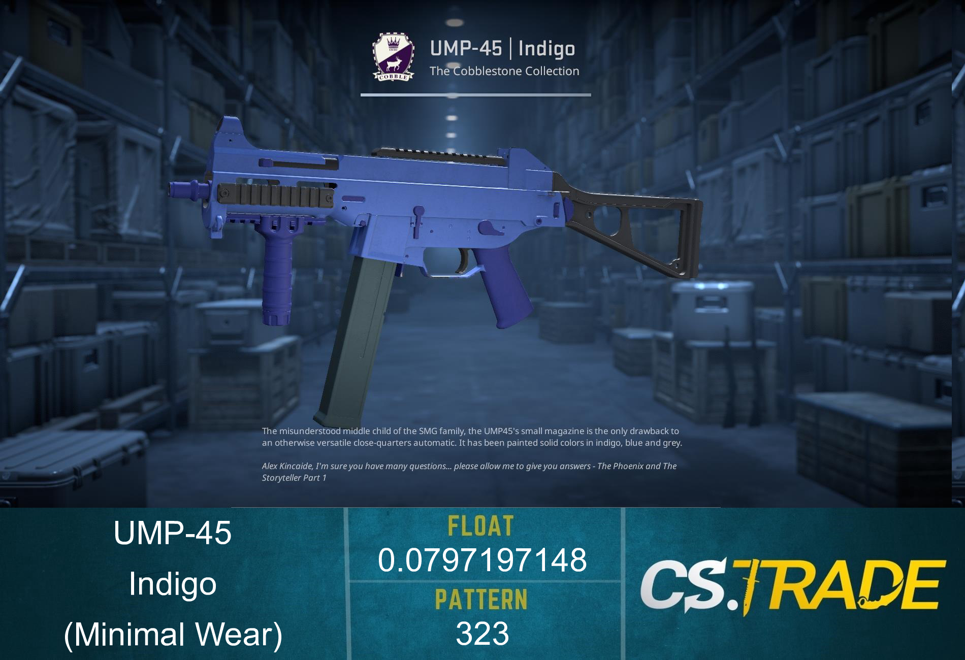 UMP-45 | Indigo (Factory New) Screenshot