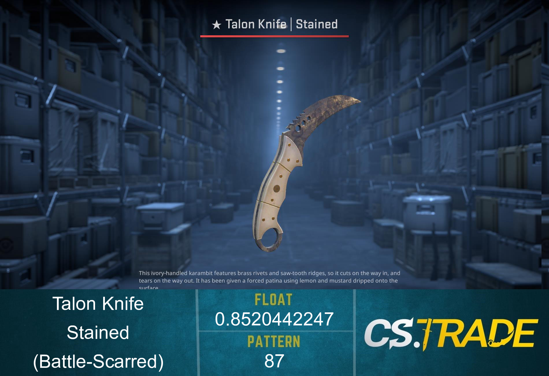 ★ Talon Knife | Stained (Battle-Scarred) Screenshot