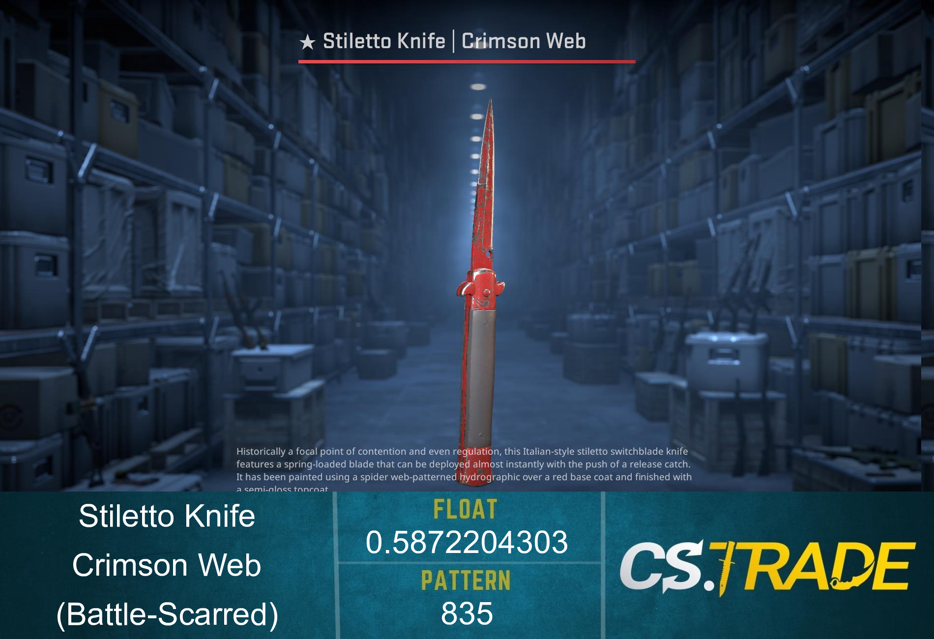 ★ Stiletto Knife | Crimson Web (Battle-Scarred) Screenshot