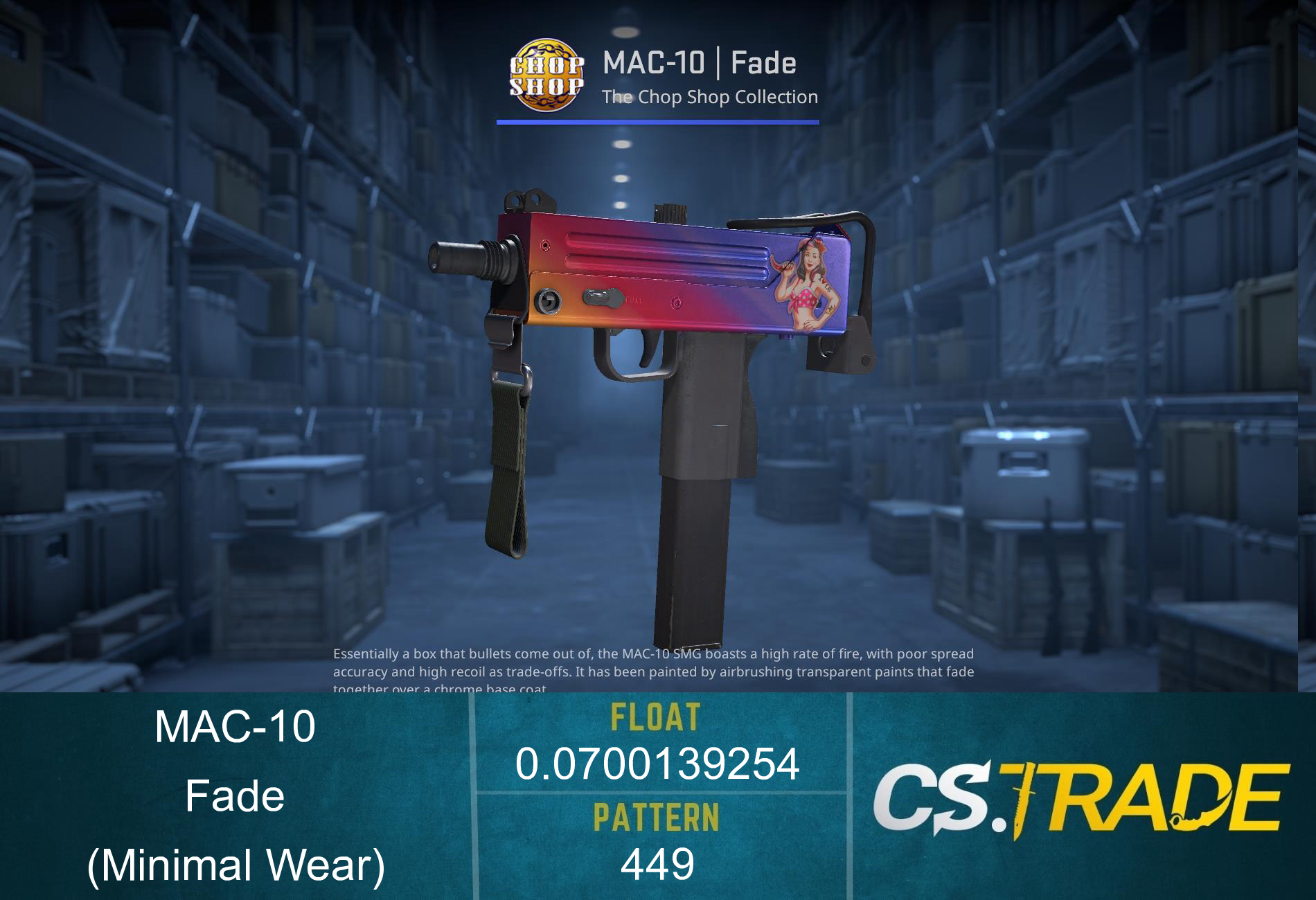 MAC-10 | Fade (Minimal Wear) Screenshot