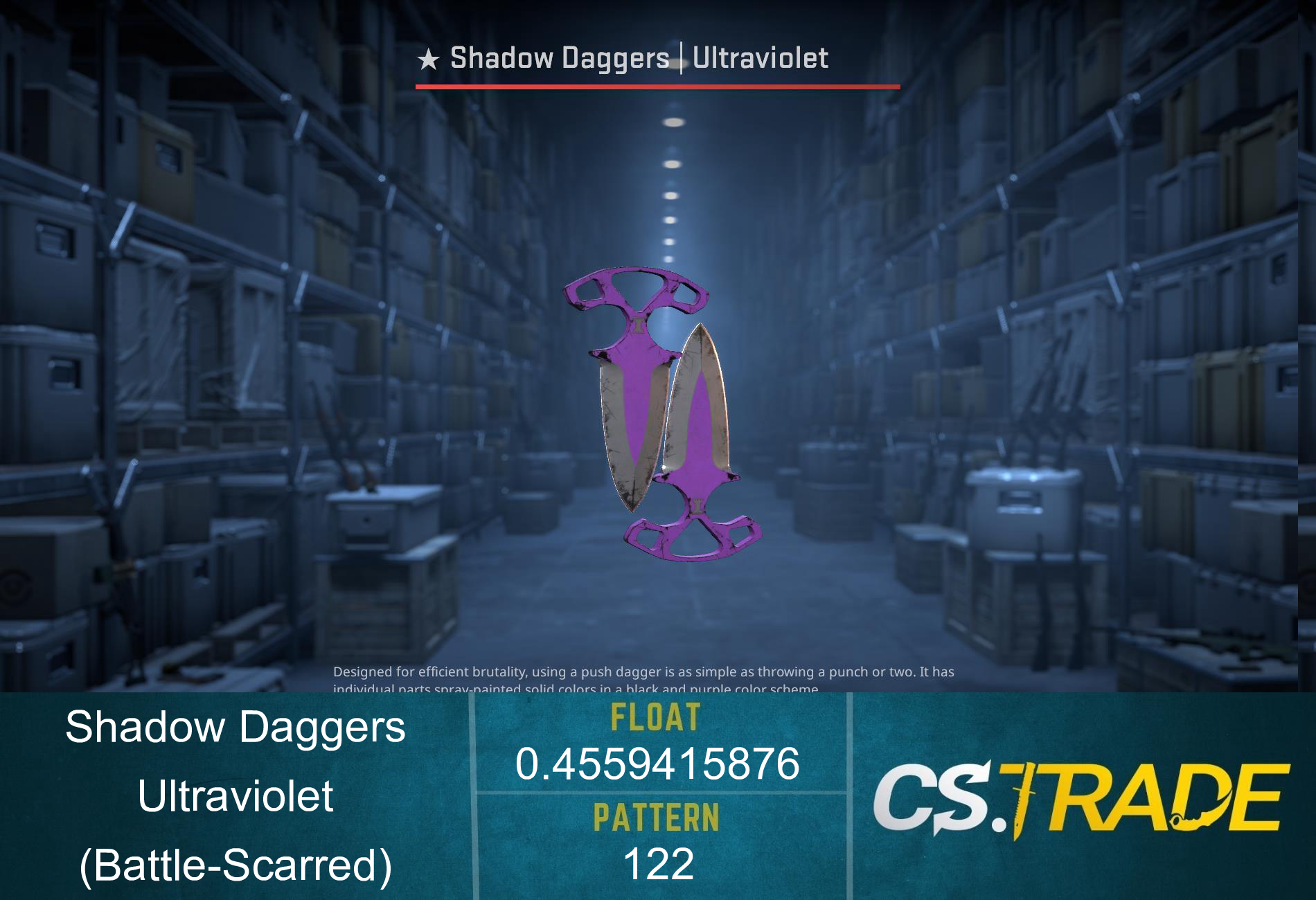 ★ StatTrak™ Shadow Daggers | Ultraviolet (Battle-Scarred) Screenshot