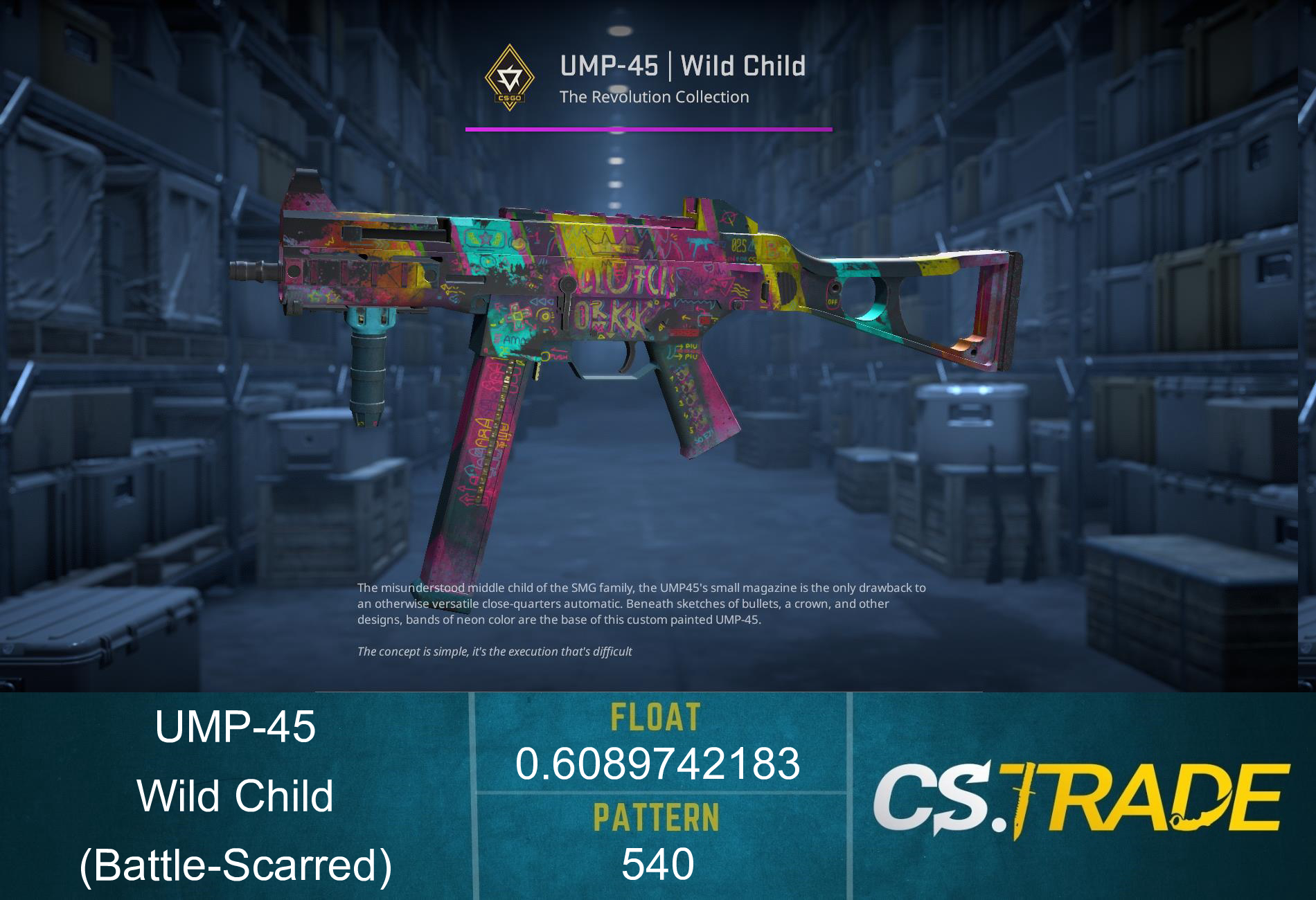 StatTrak™ UMP-45 | Wild Child (Battle-Scarred) Screenshot