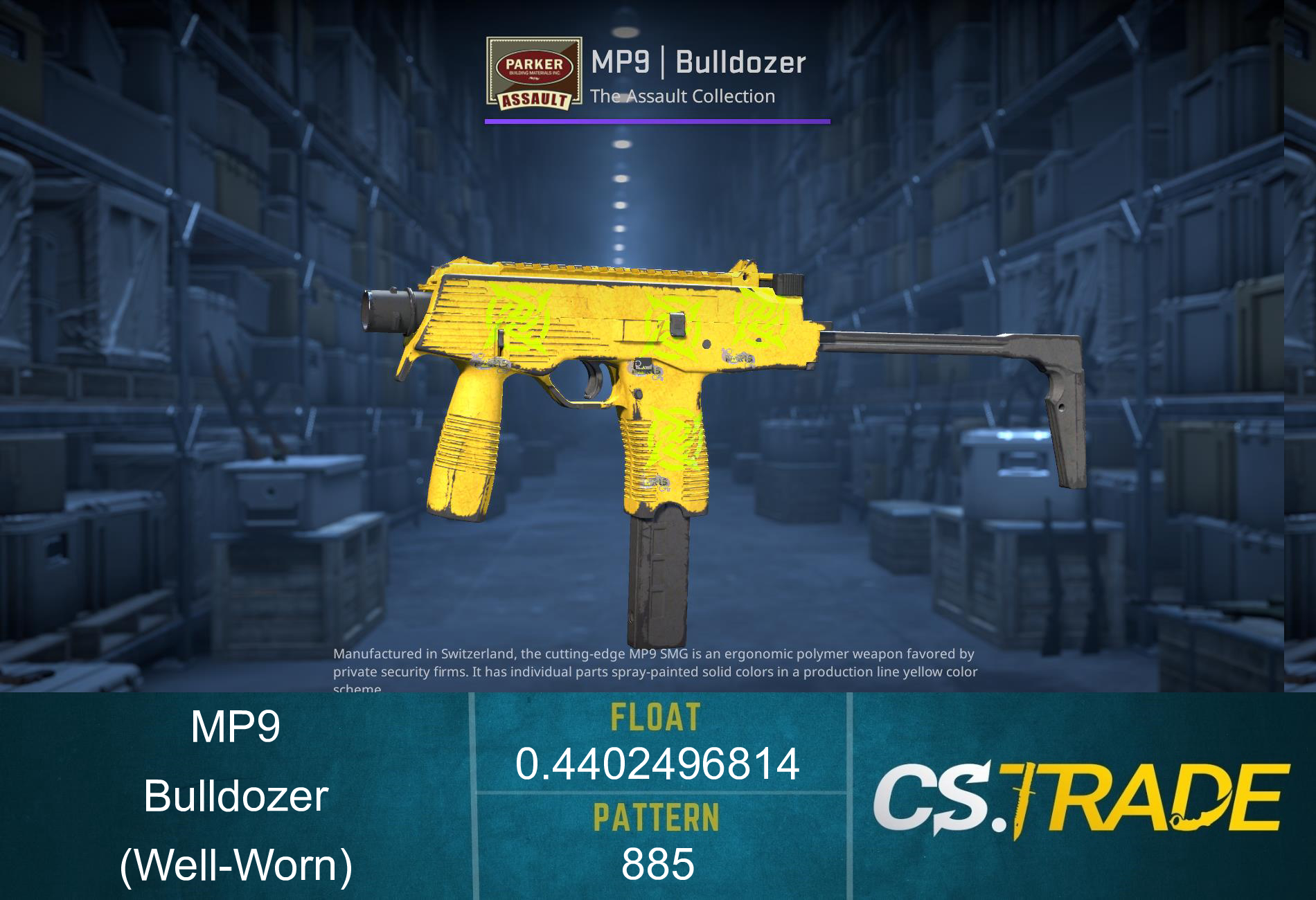 MP9 | Bulldozer (Well-Worn) Screenshot
