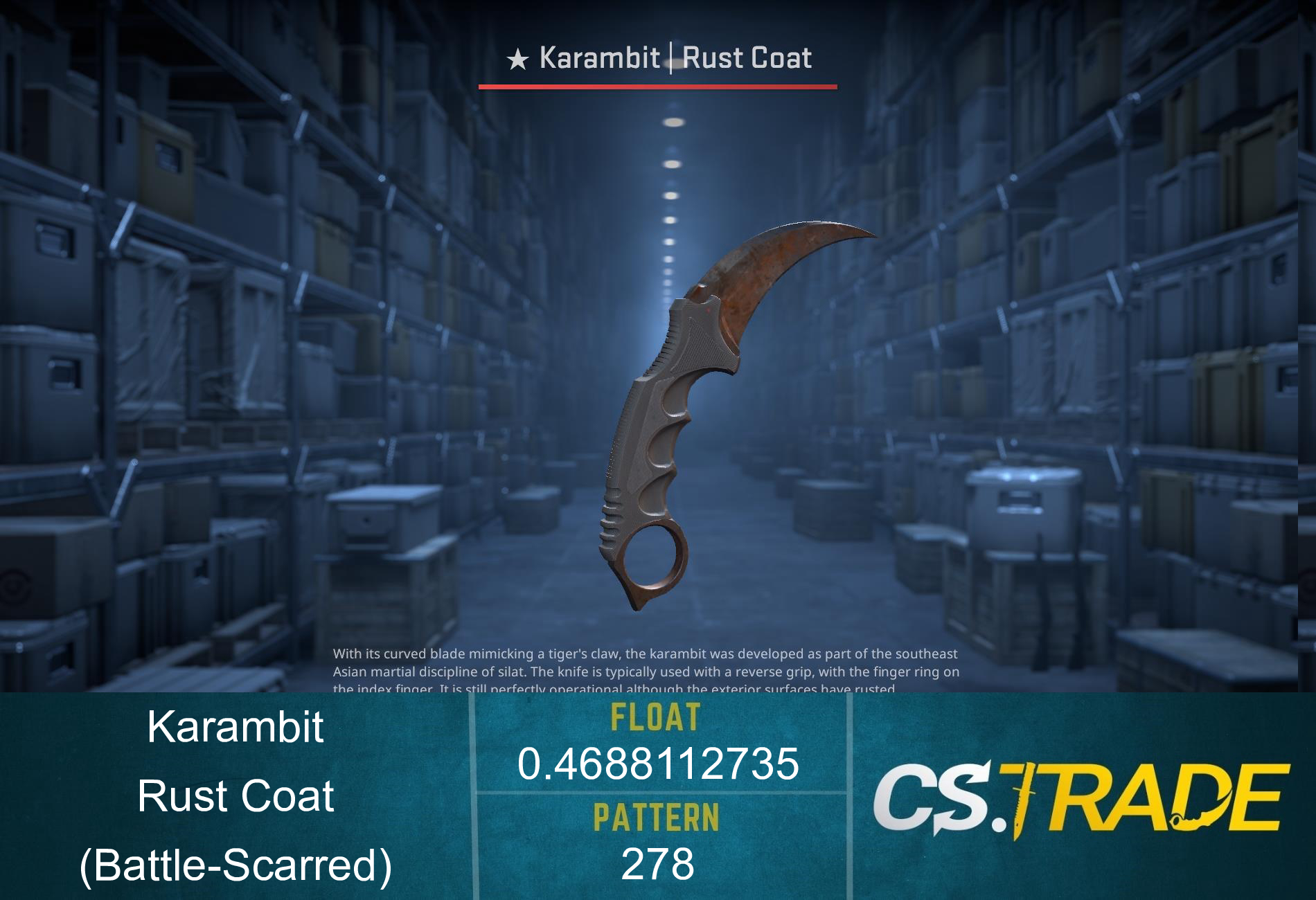 ★ Karambit | Rust Coat (Battle-Scarred) Screenshot