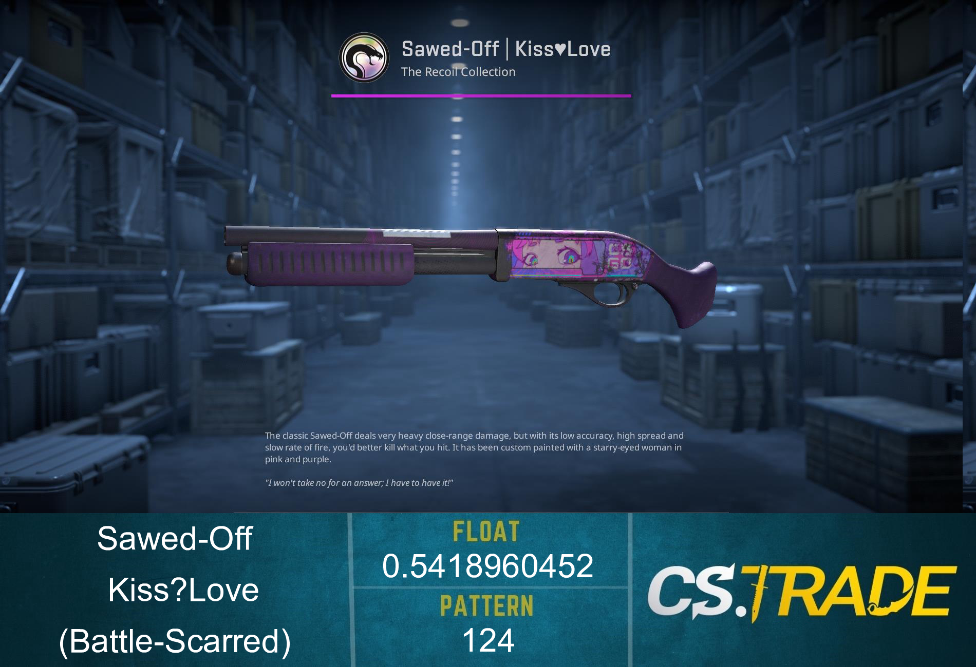 StatTrak™ Sawed-Off | Kiss♥Love (Battle-Scarred) Screenshot