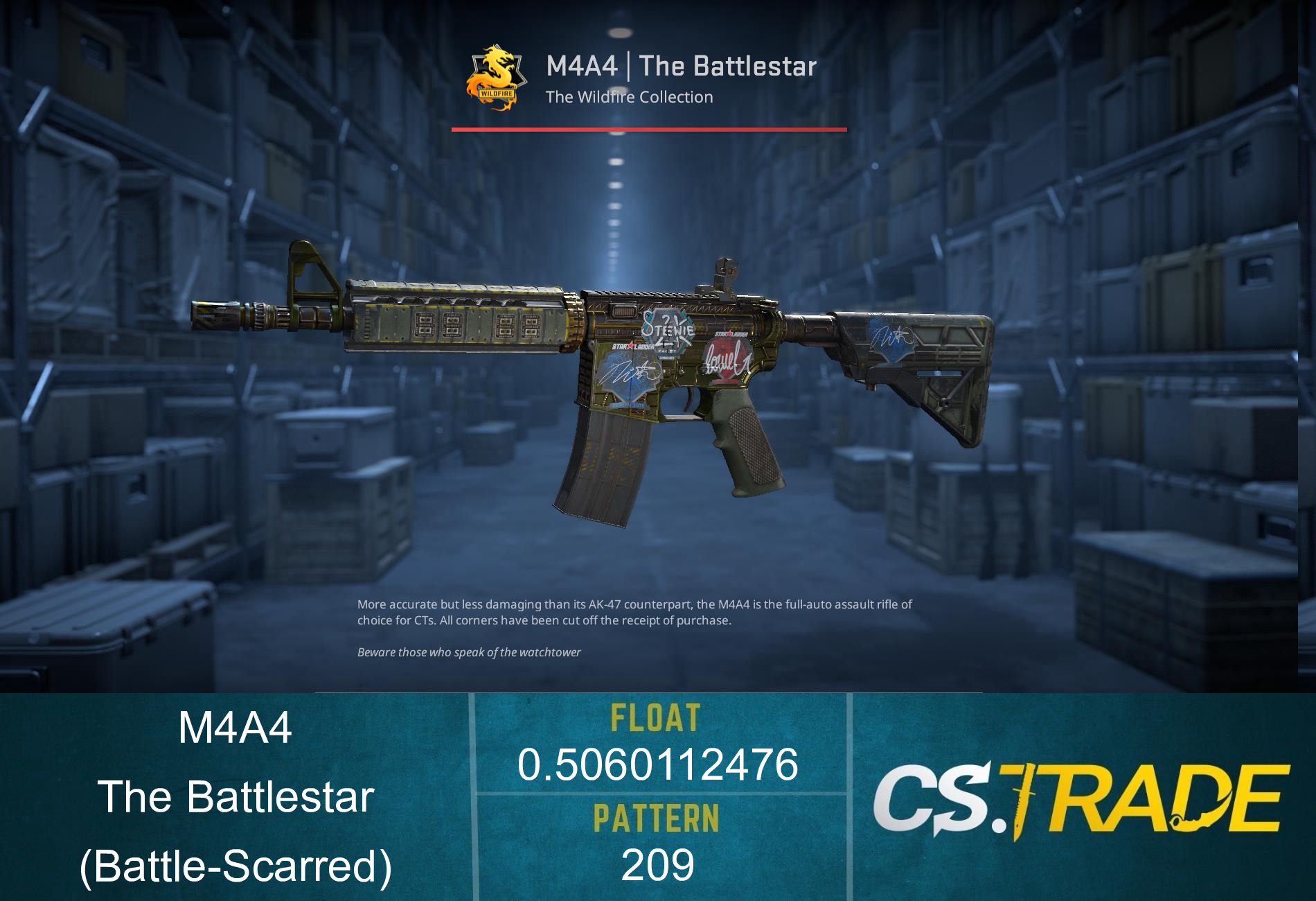 StatTrak™ M4A4 | The Battlestar (Battle-Scarred) Screenshot