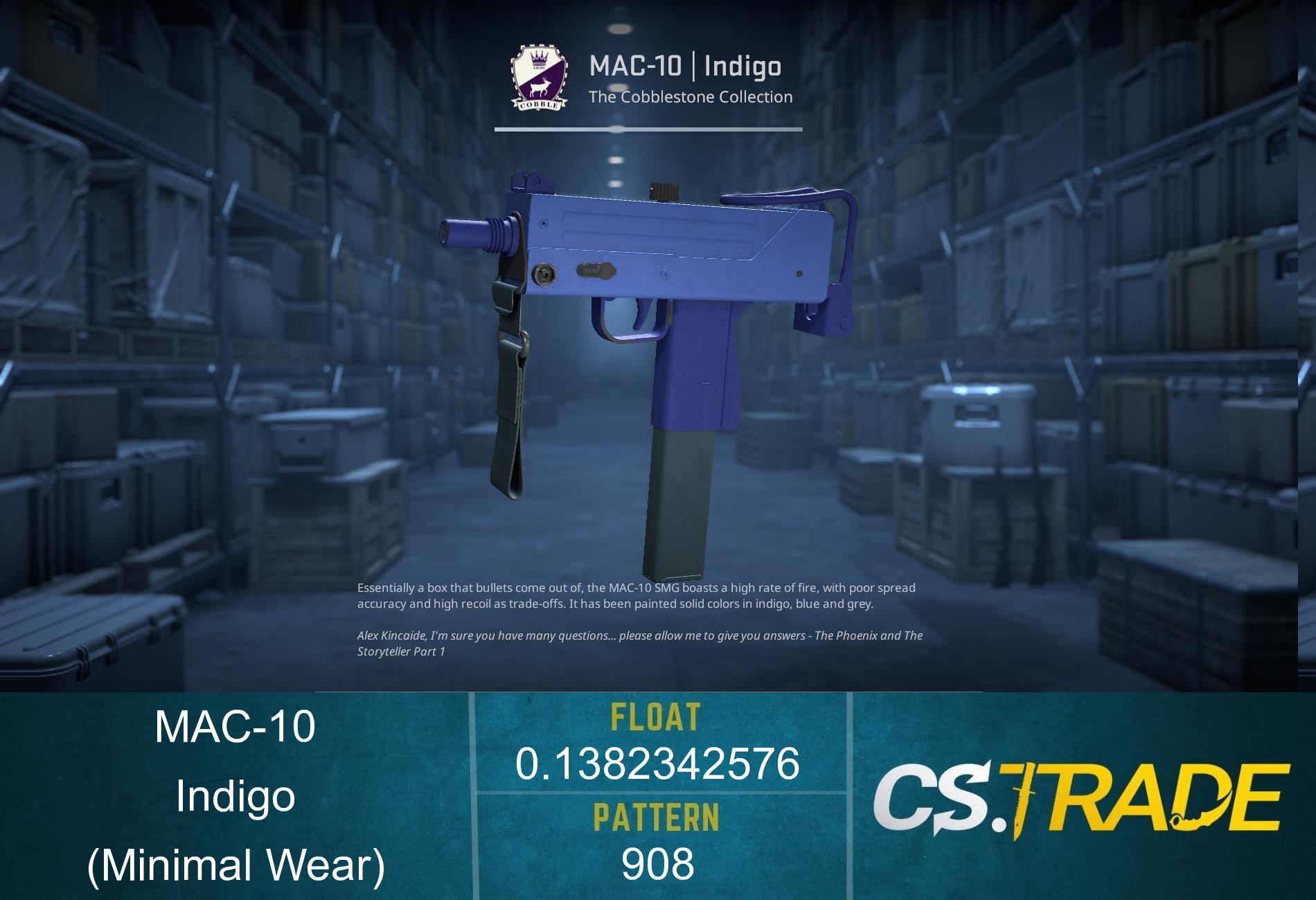 Souvenir MAC-10 | Indigo (Minimal Wear) Screenshot