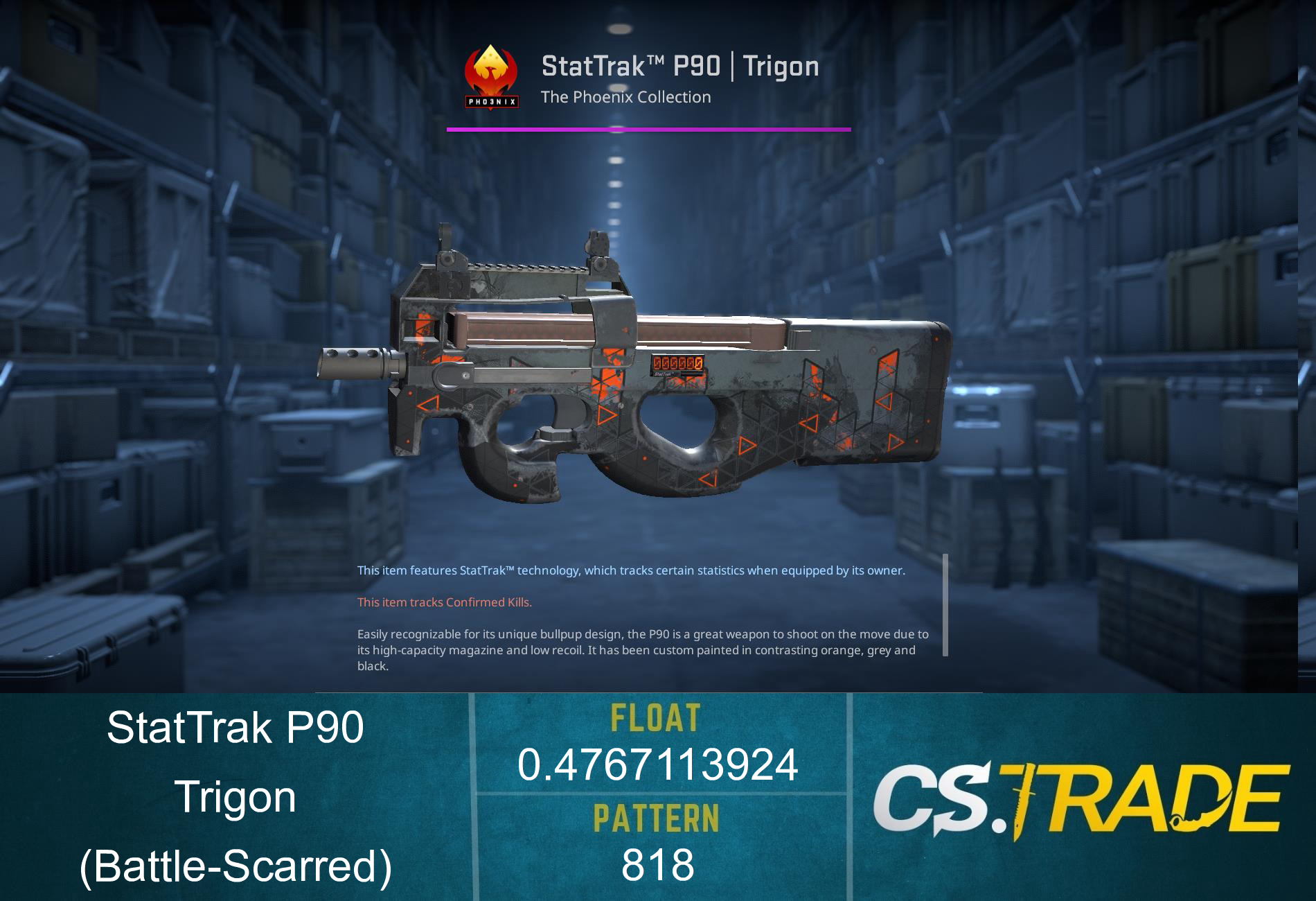 P90 | Trigon (Battle-Scarred) Screenshot