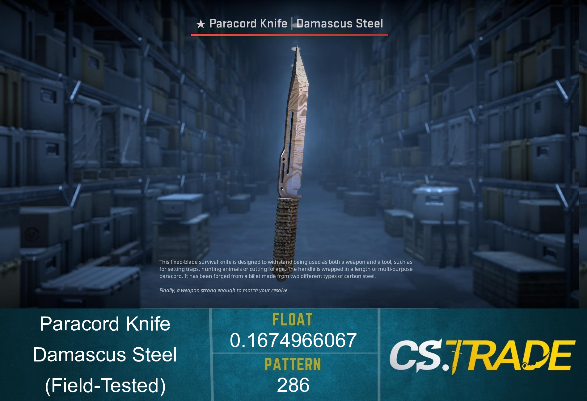 ★ Paracord Knife | Damascus Steel (Factory New) Screenshot